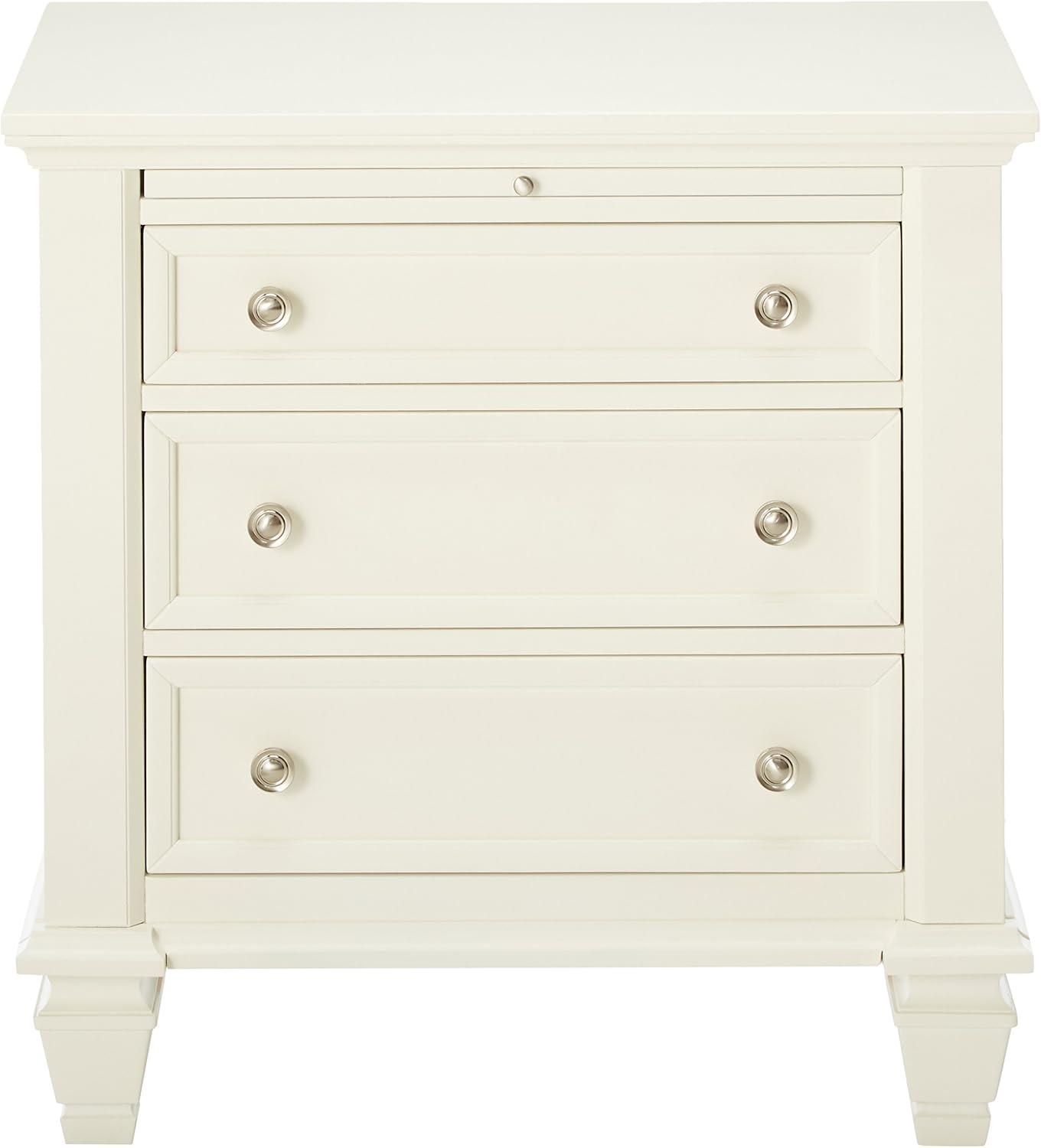 Coaster Sandy Beach Coastal 3-Drawer Wood Nightstand in White