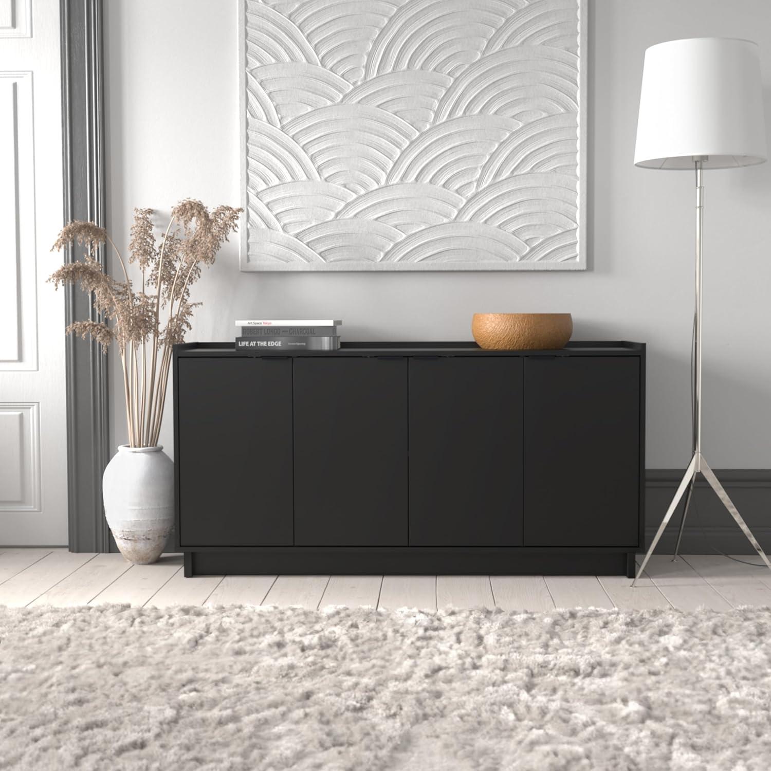 Prepac Simply Modern 4 Door Sideboard Console Table Cabinet