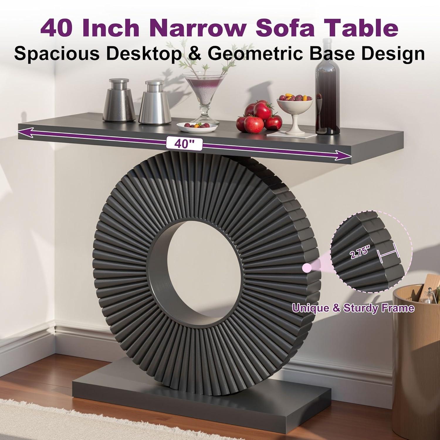 GIODIR 63 Inch Long Console Table, Rustic Wooden Sofa Table Behind Couch, Farmhouse Entryway Table, Industrial Accent Furniture For Entrance, Foyer, Hallway, Living Room