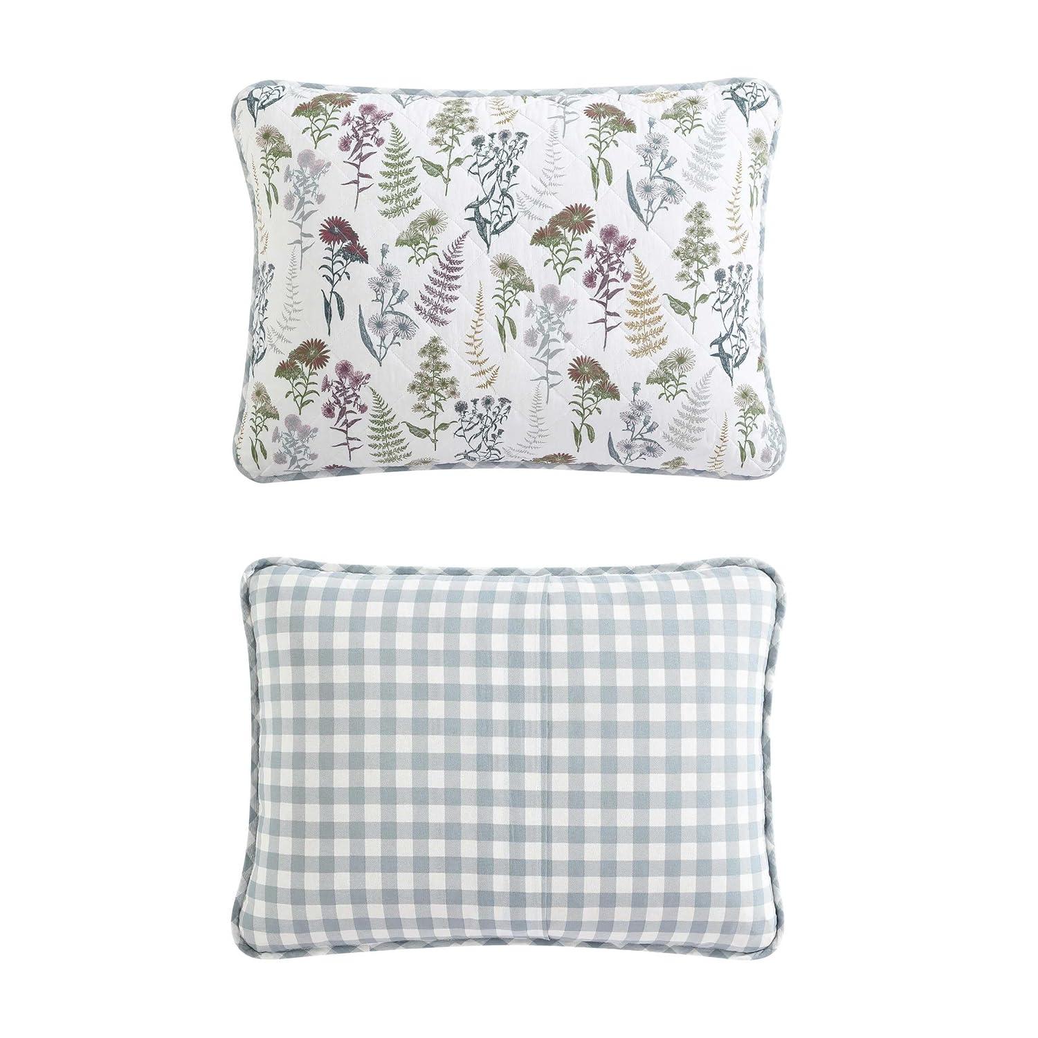 Eddie Bauer Eddie Bauer Flower Field Cotton Reversible Green Quilt Set