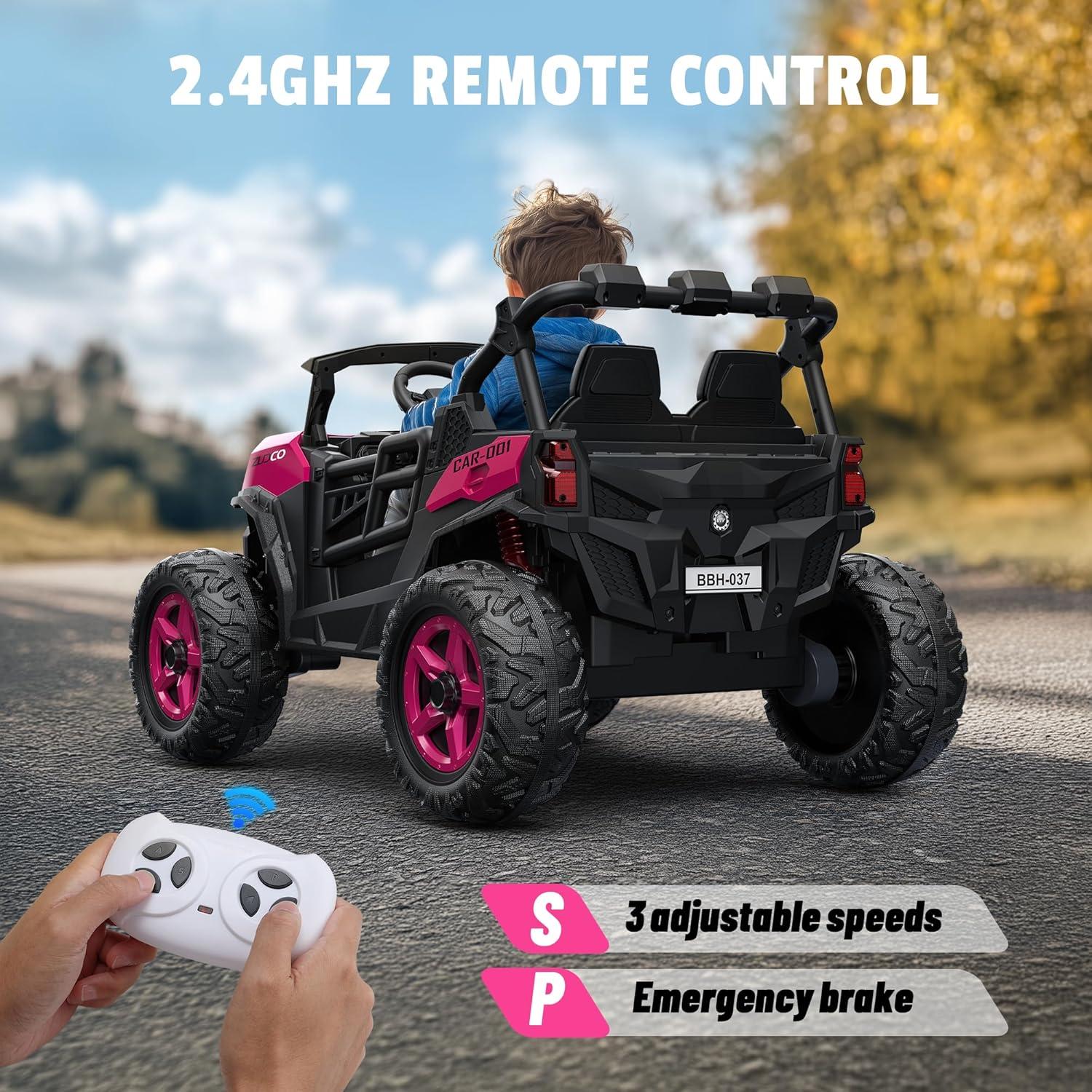 Pink 24V 2-Seater Ride-On UTV with Remote Control