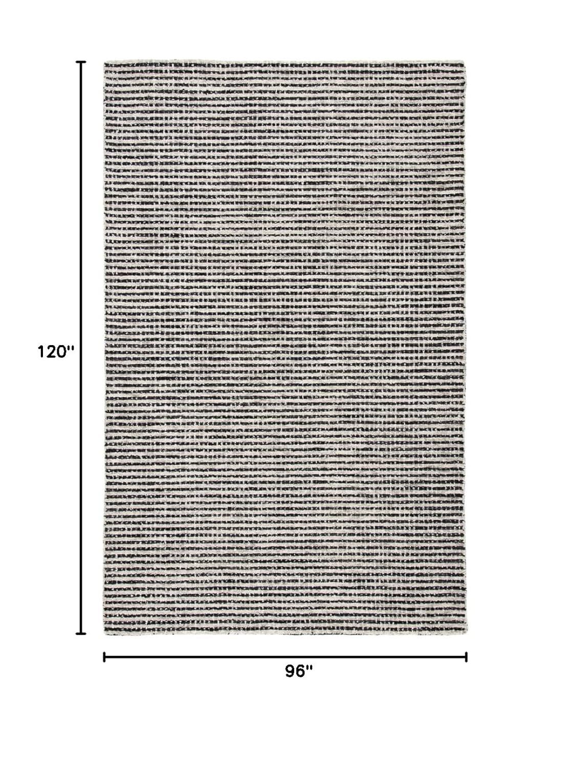 SAFAVIEH Area Rug 8x10 - Abstract Collection - Large - Black & Ivory, Handmade Wool, Ideal for Living Room, Bedroom, Office, Dining Space (ABT853Z)