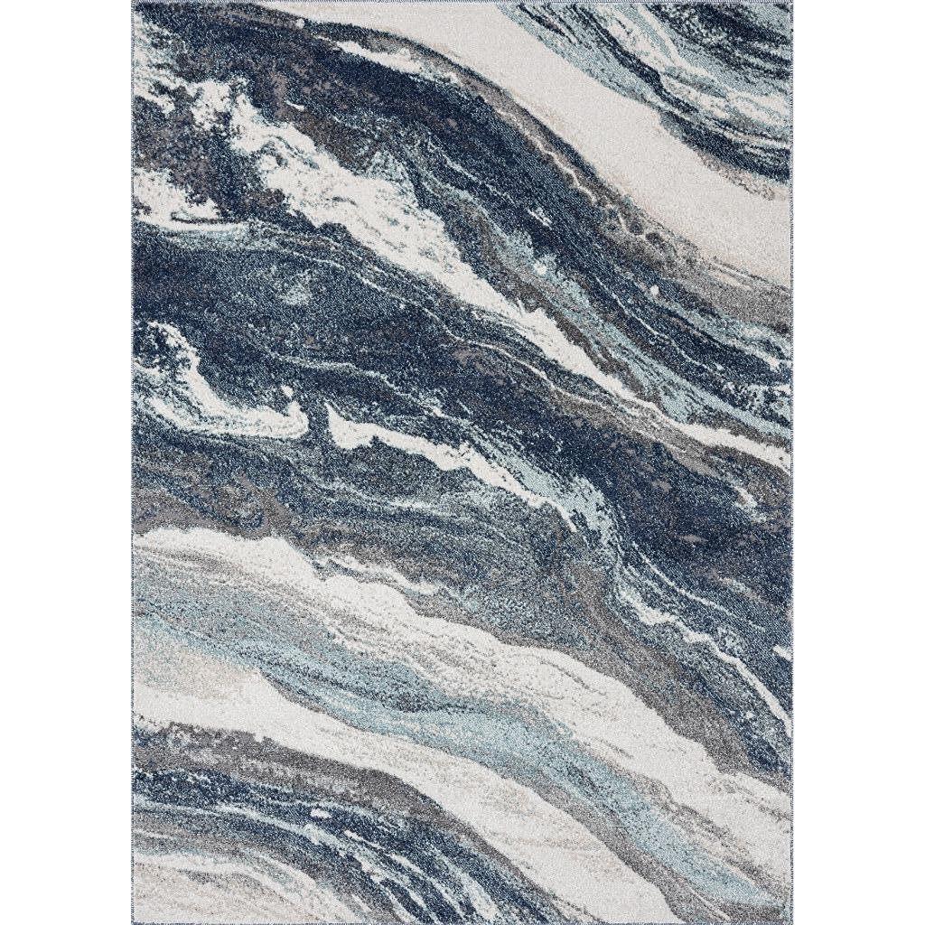 Luxe Weavers Modern Abstract Marble Area Rug, Blue 8x10