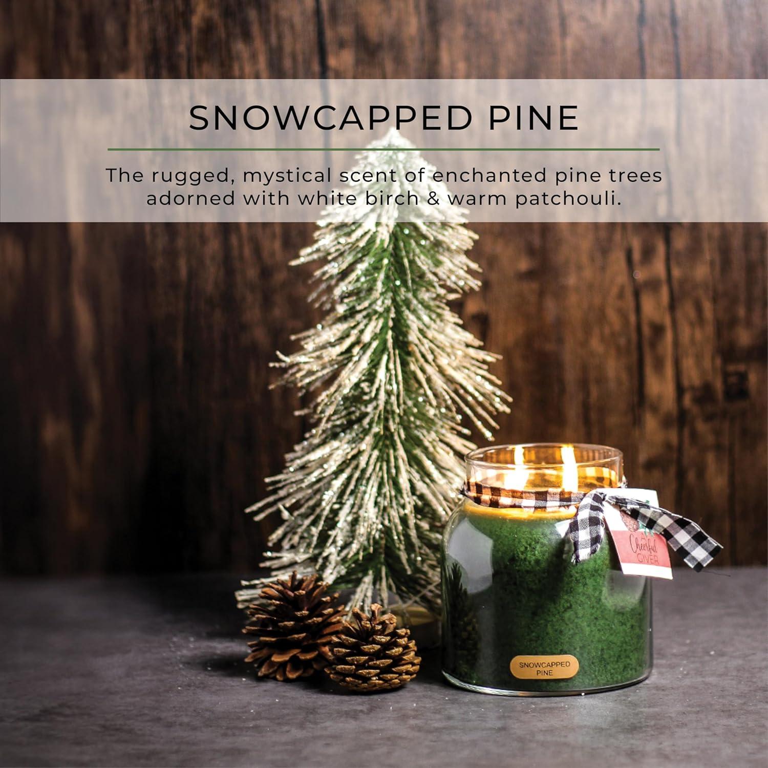 Snowcapped Pine Scented Candle with Black Lid, 34oz Jar