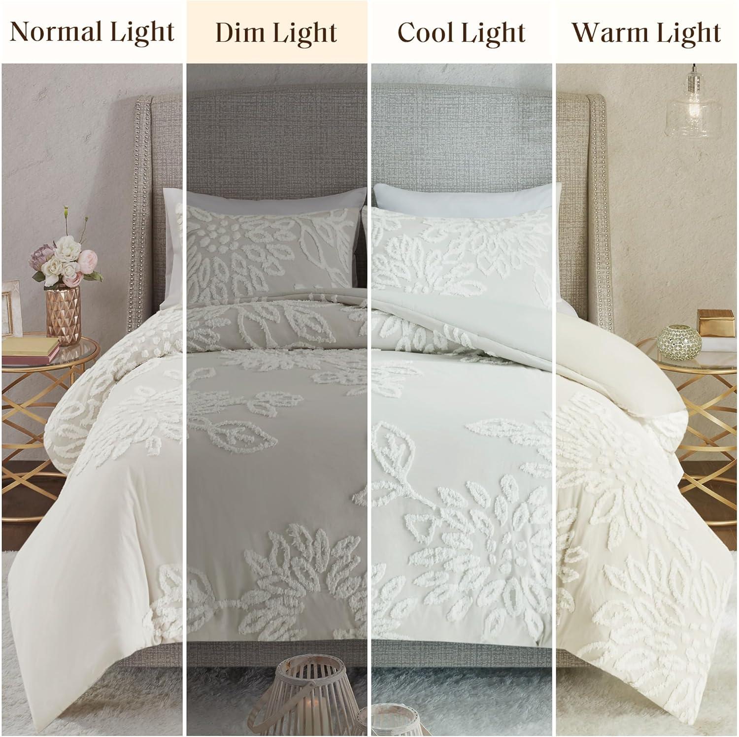 Kelly Clarkson Home Gwyneth 3 Piece Tufted Cotton Chenille Floral Duvet Cover Set
