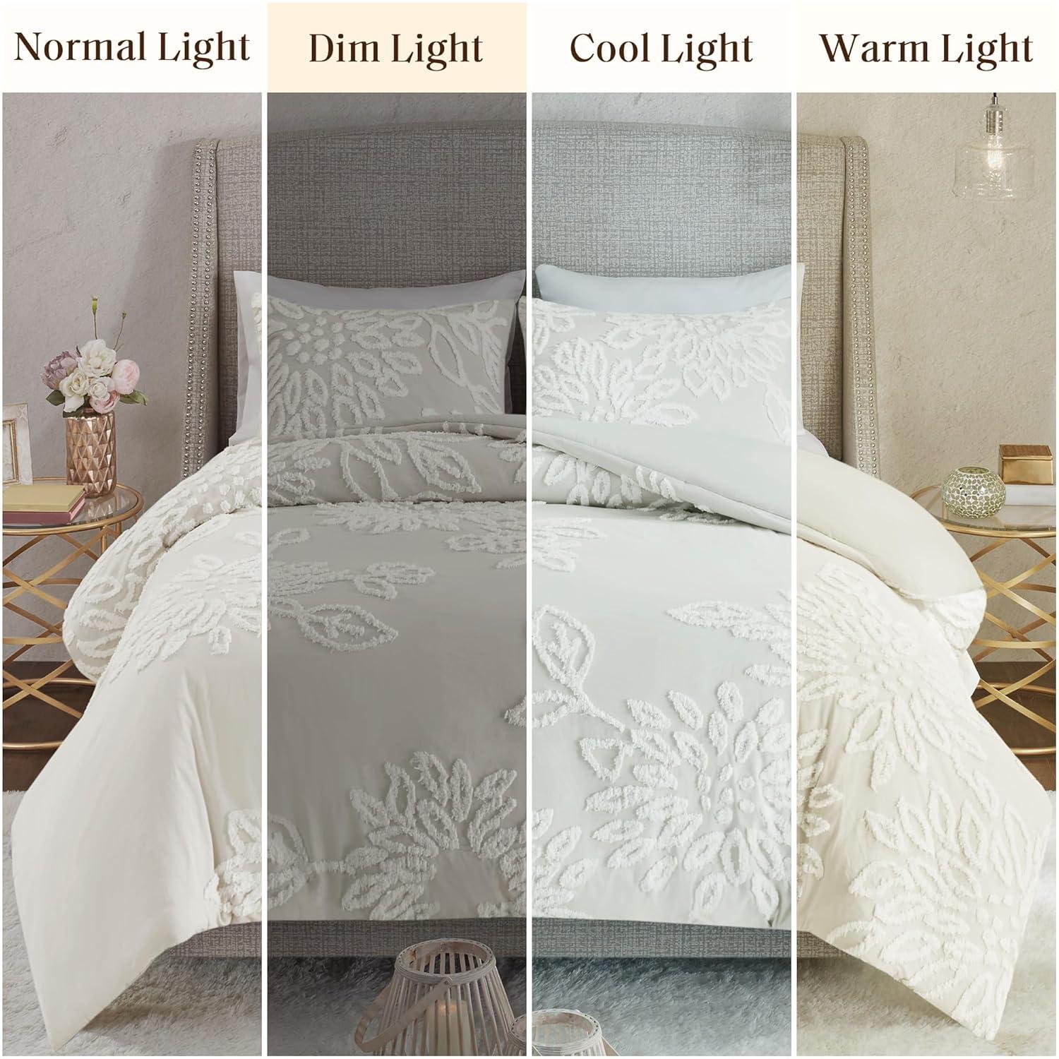 Kelly Clarkson Home Gwyneth 3 Piece Tufted Cotton Chenille Floral Duvet Cover Set