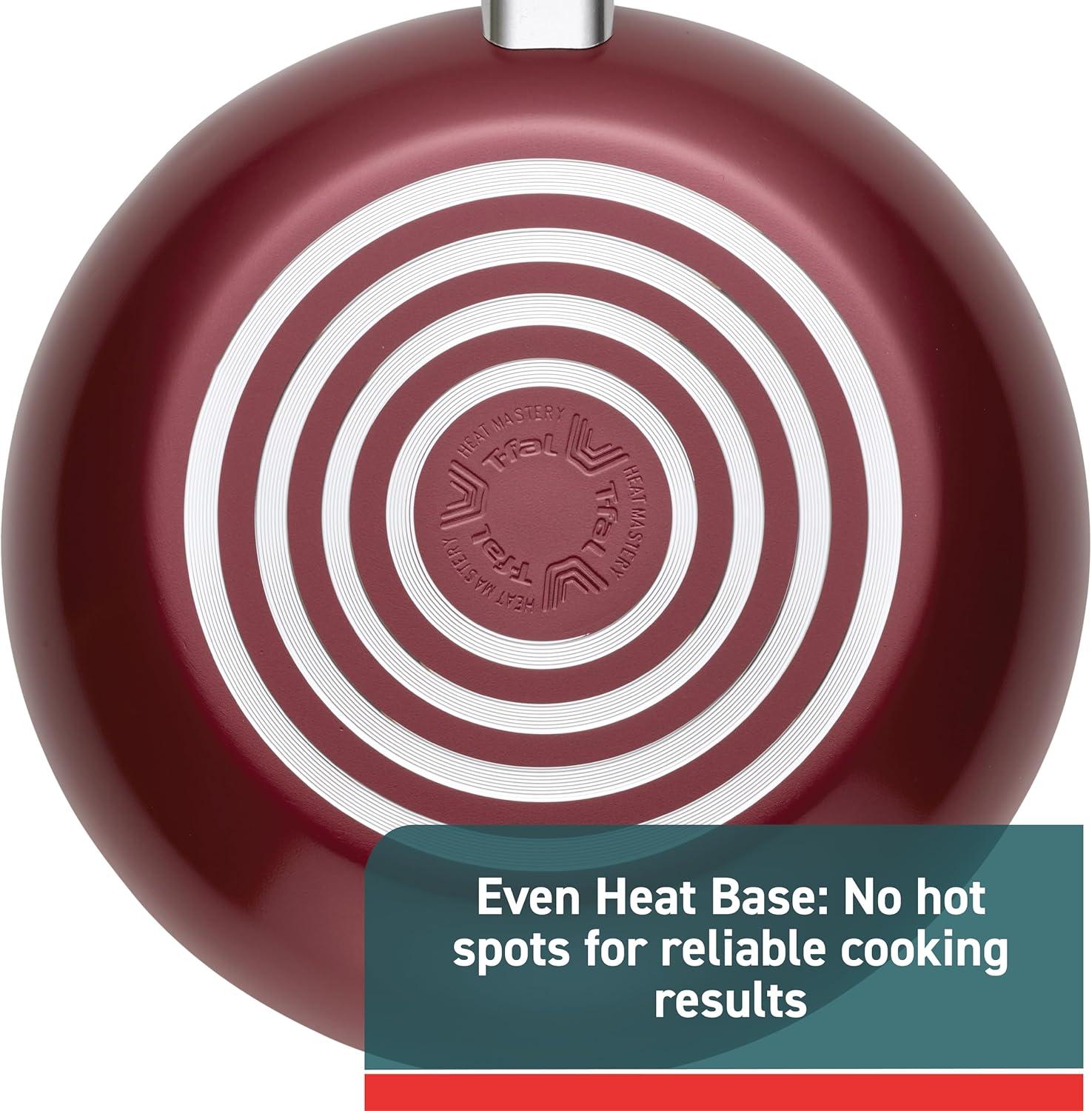 T-fal Essence, 20 Piece Non-Stick pots and pans Cookware Set, Red