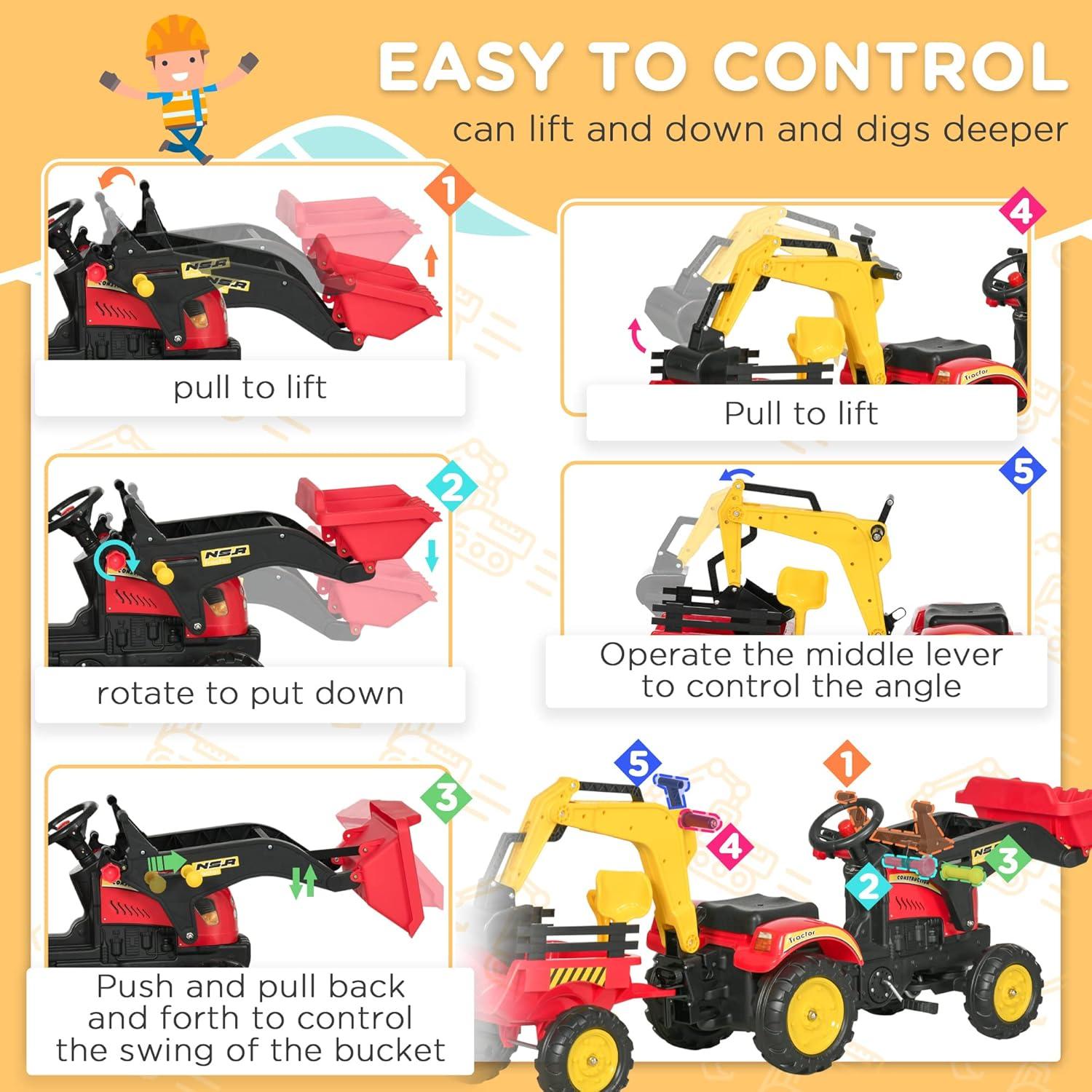 Aosom Aosom 1 Seater Tractors / Construction Pedal Ride On