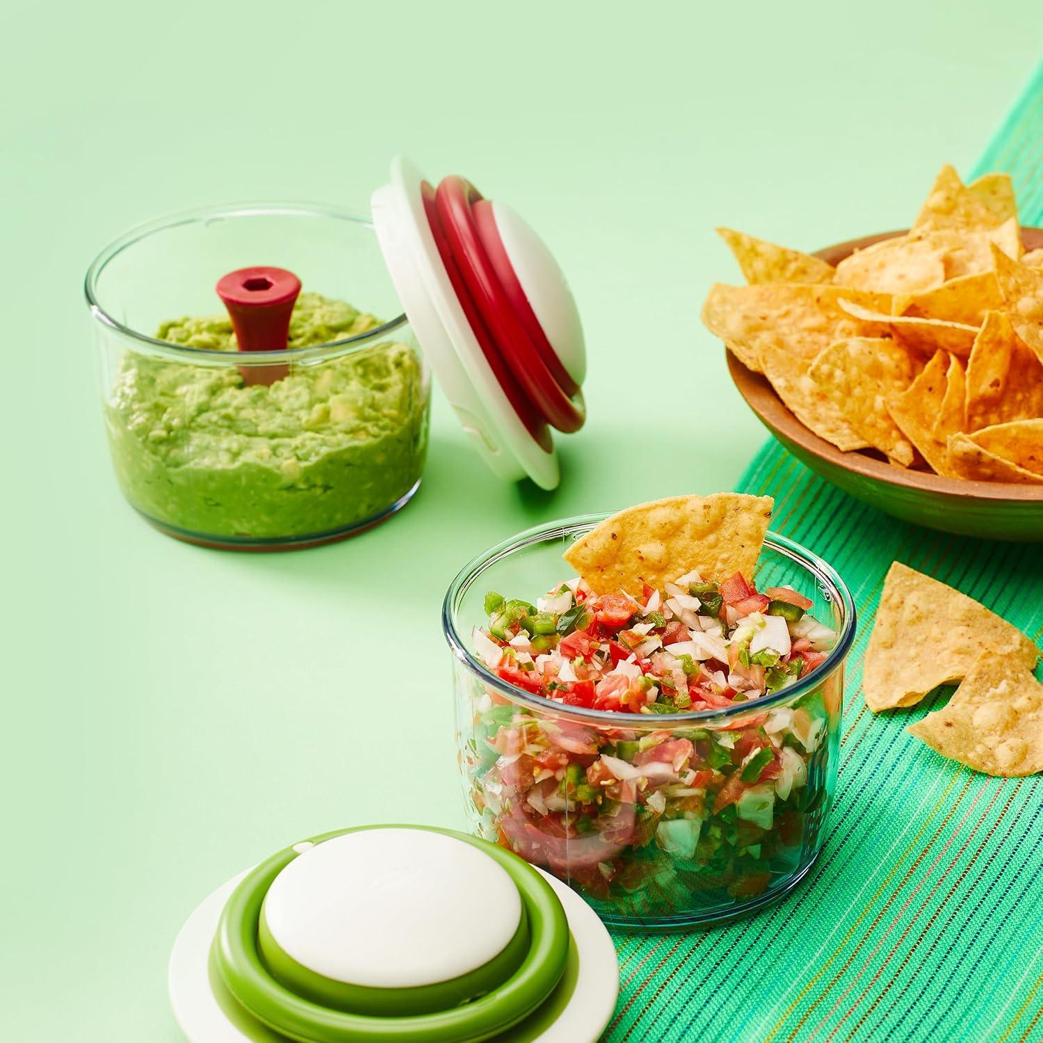 Chef'n VeggiChop Hand-Powered Food Chopper, Cherry