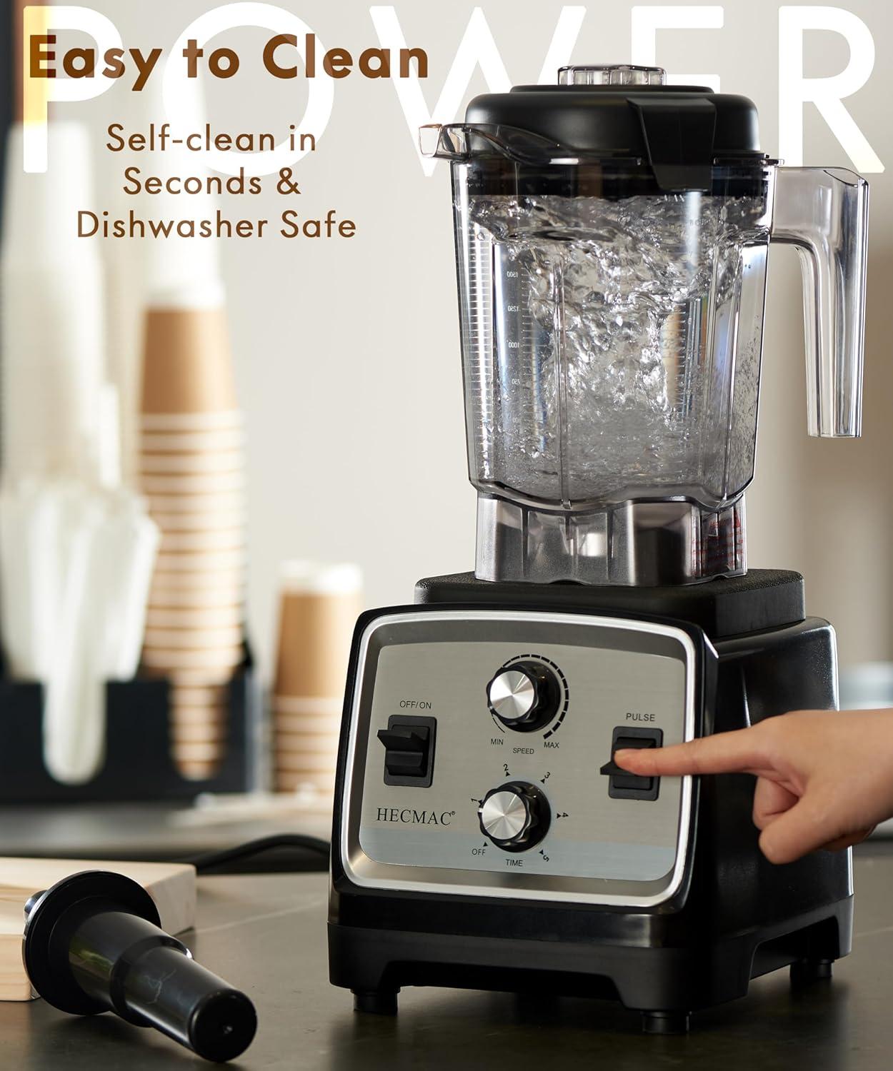 INKEDZ 3-Peak HP Blender - 2200W Max/1400W Rated, 68oz BPA-Free Pitcher, Easy to Use, Self-Clean, Tamper - Smoothies, Ice Crush, Frozen Drinks, Food Prep - Home & Commercial, 110V