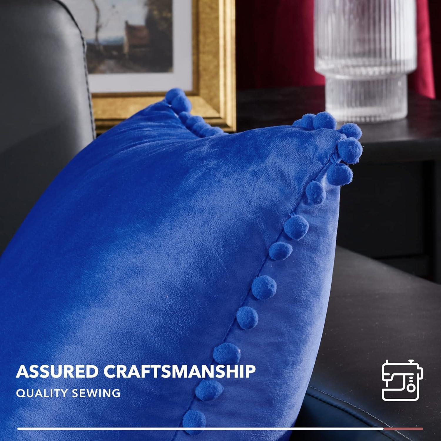 Deconovo Deconovo Pom-poms Velvet Reversible Pillow Cover (Set of 2)