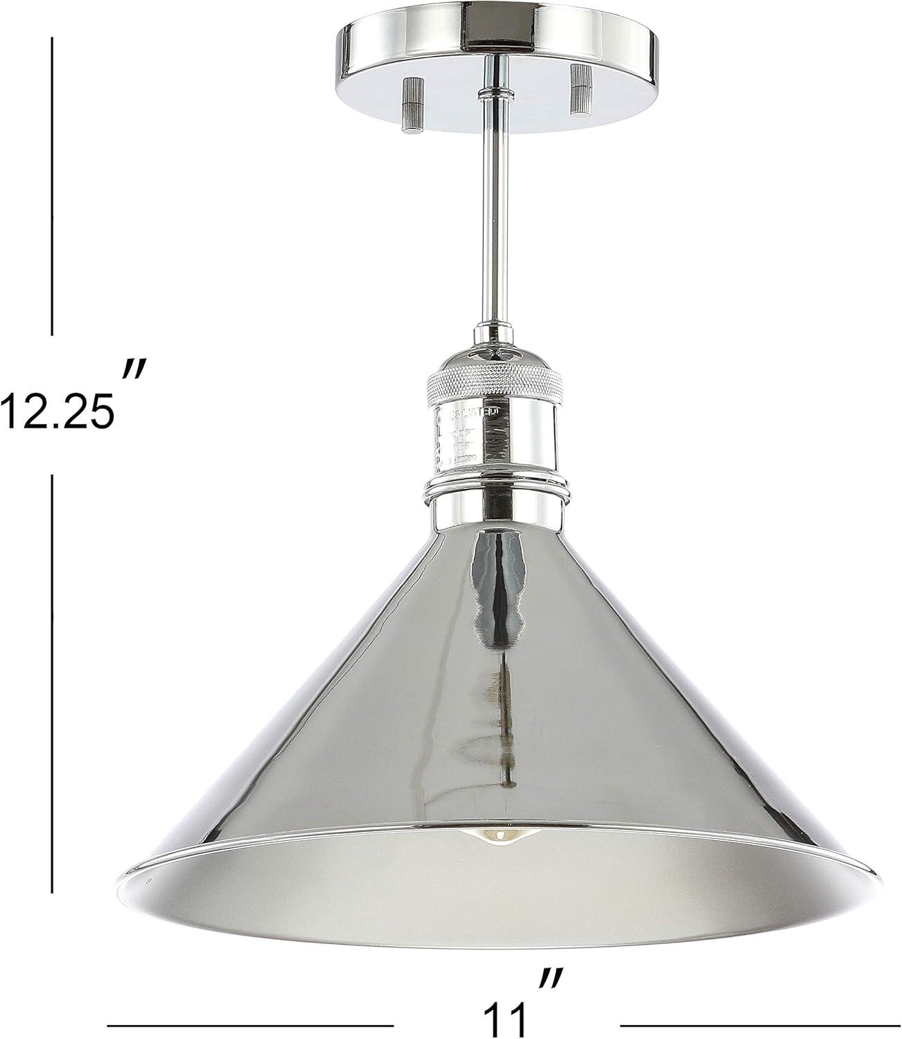 JONATHAN Y JYL9511A Nick 11" Metal LED Semi-Flush Mount, 2700K, Farmhouse, Transitional, Traditional, Rustic, Industrial, Coastal, Office, Living Room, Hallway, Foyer, Oil Rubbed Bronze/Brass Gold