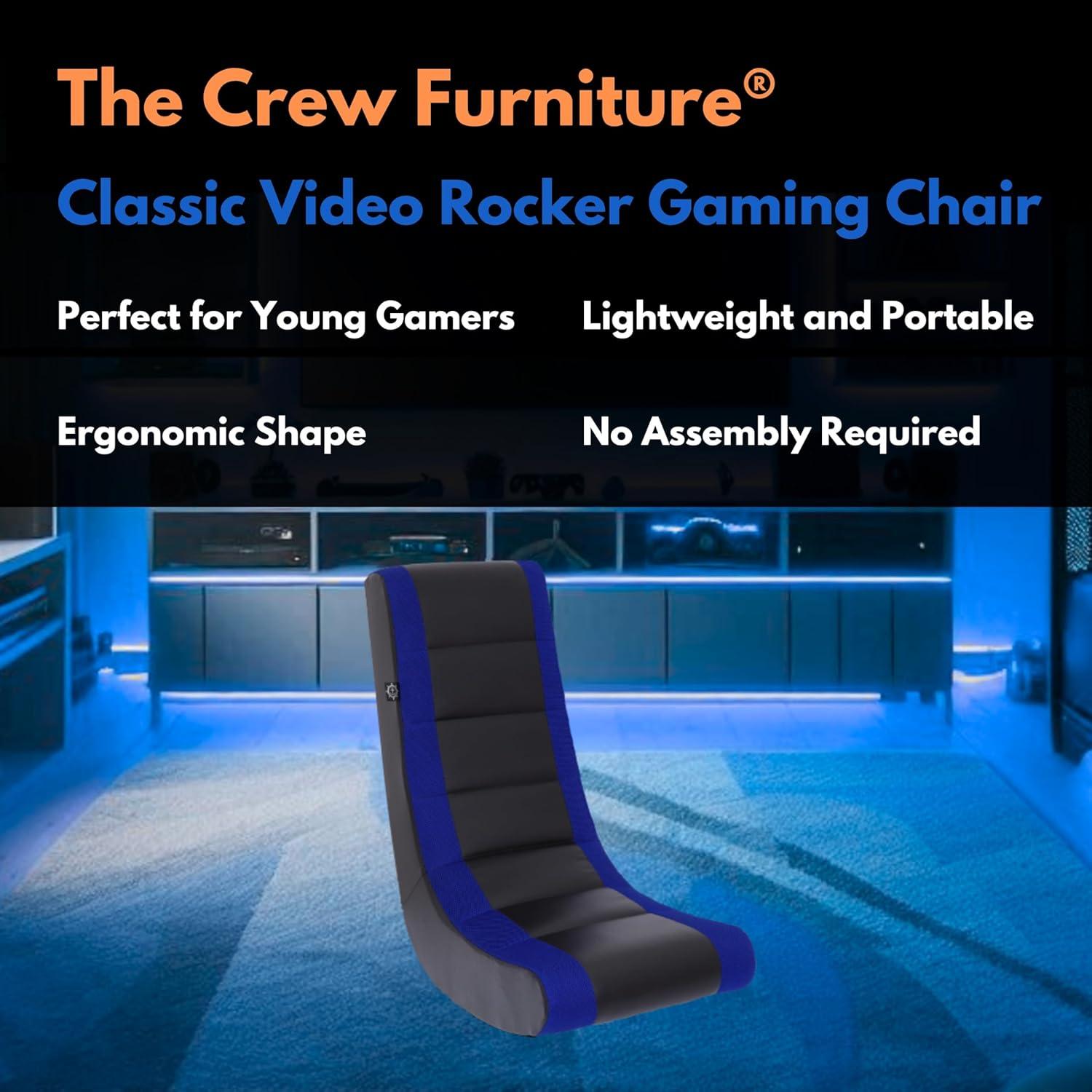 Video Rocker Gaming Chair Black/Blue - The Crew Furniture