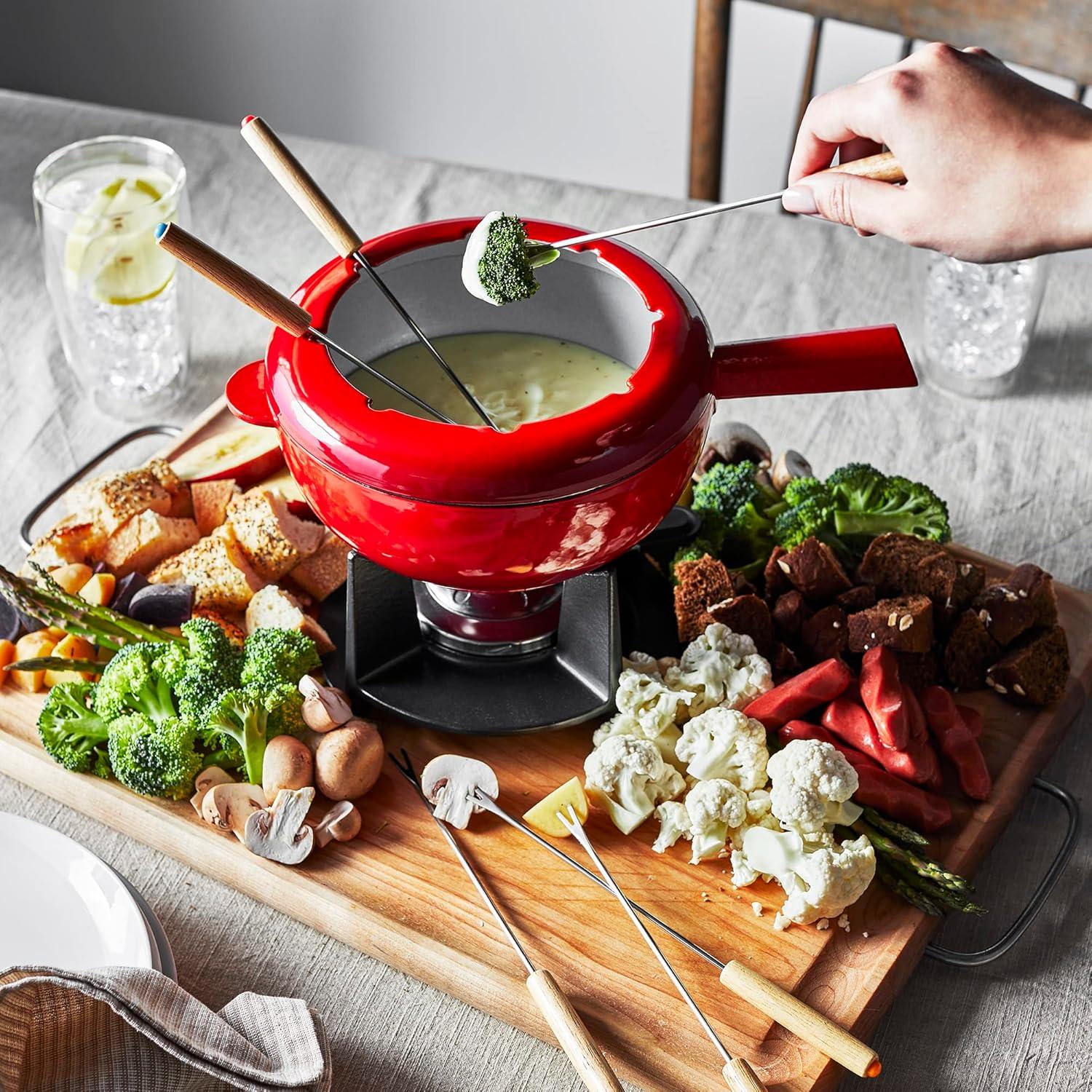 ZWILLING 8-in Fondue Pot Set with 6 Forks, For Chocolate, Caramel, Cheese, Sauces and More