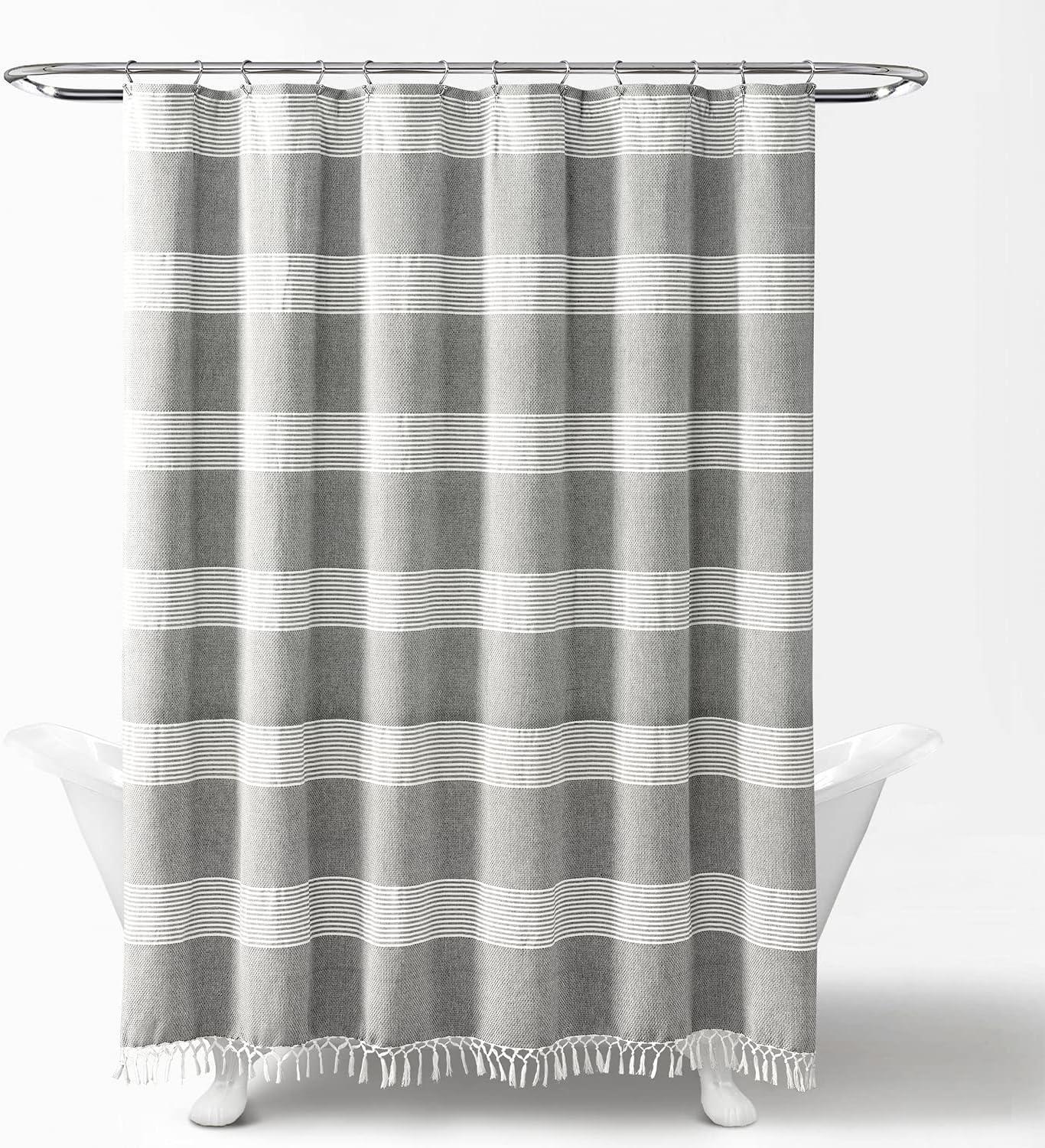 Tucker Stripe Cotton Striped Shower Curtain