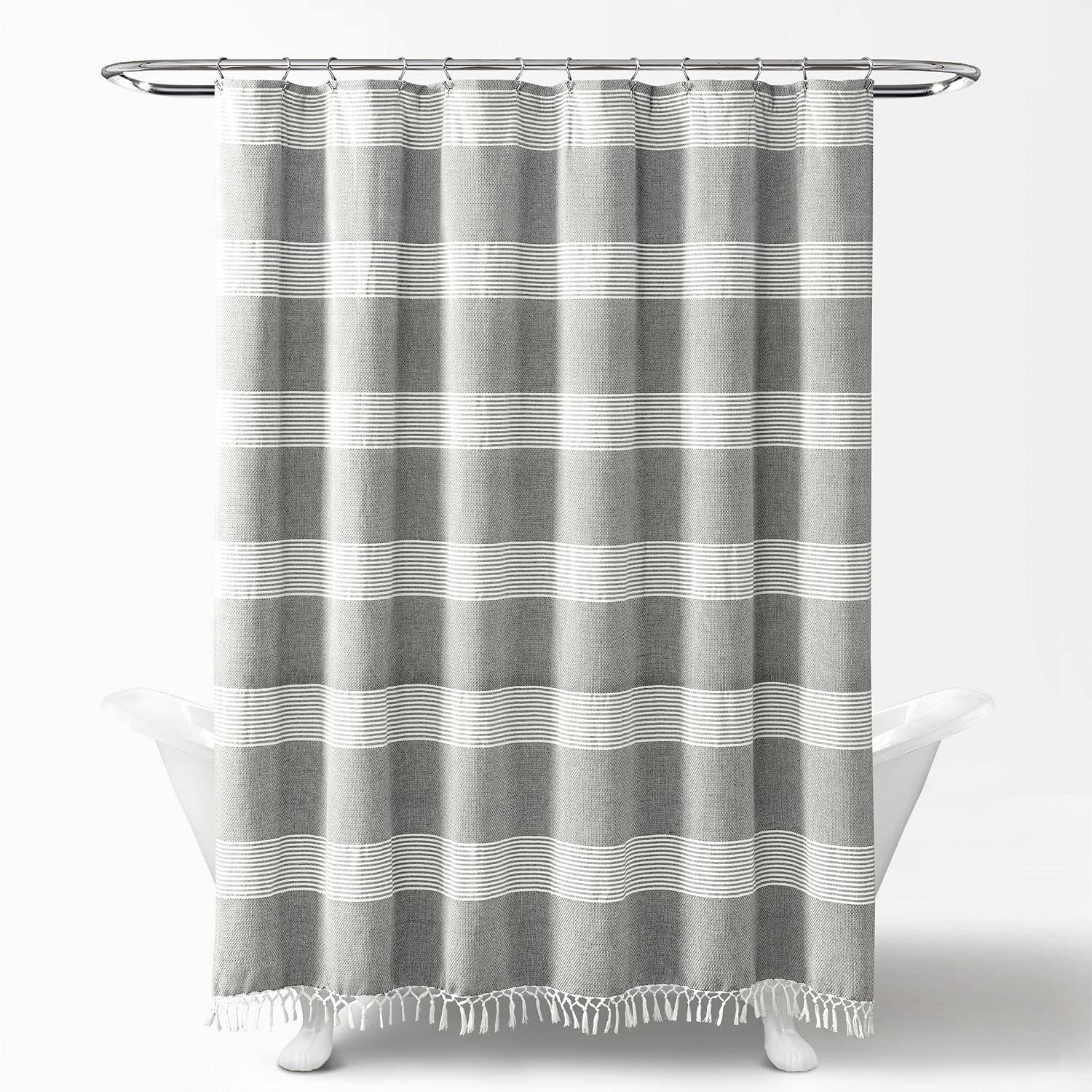 Tucker Stripe Cotton Striped Shower Curtain