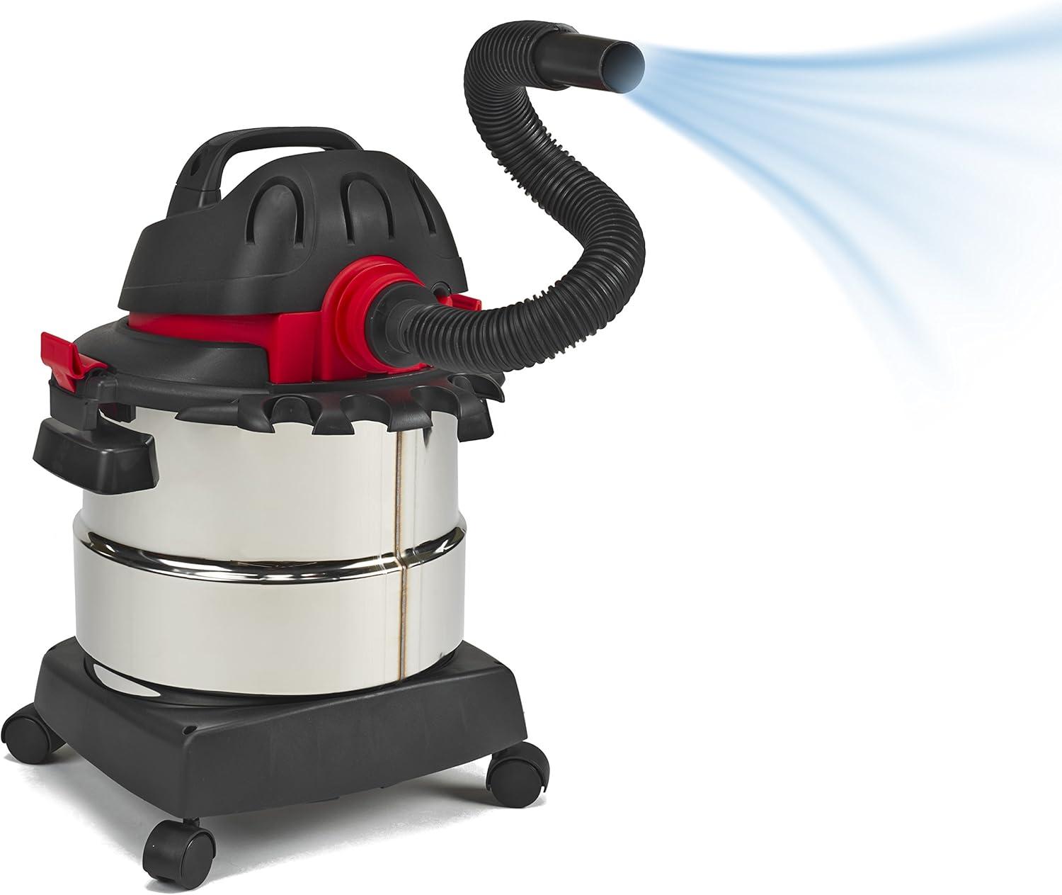 Shop-Vac 5989305 Wet/Dry Vacuum, 5 Gallon, 4.5 Peak HP Stainless Steel Vacuum, 1.25 Inch Diameter x 7 Foot Hose, 6 Ft Cord Length, Ideal for Jobsite, Garage, Car & Workshop