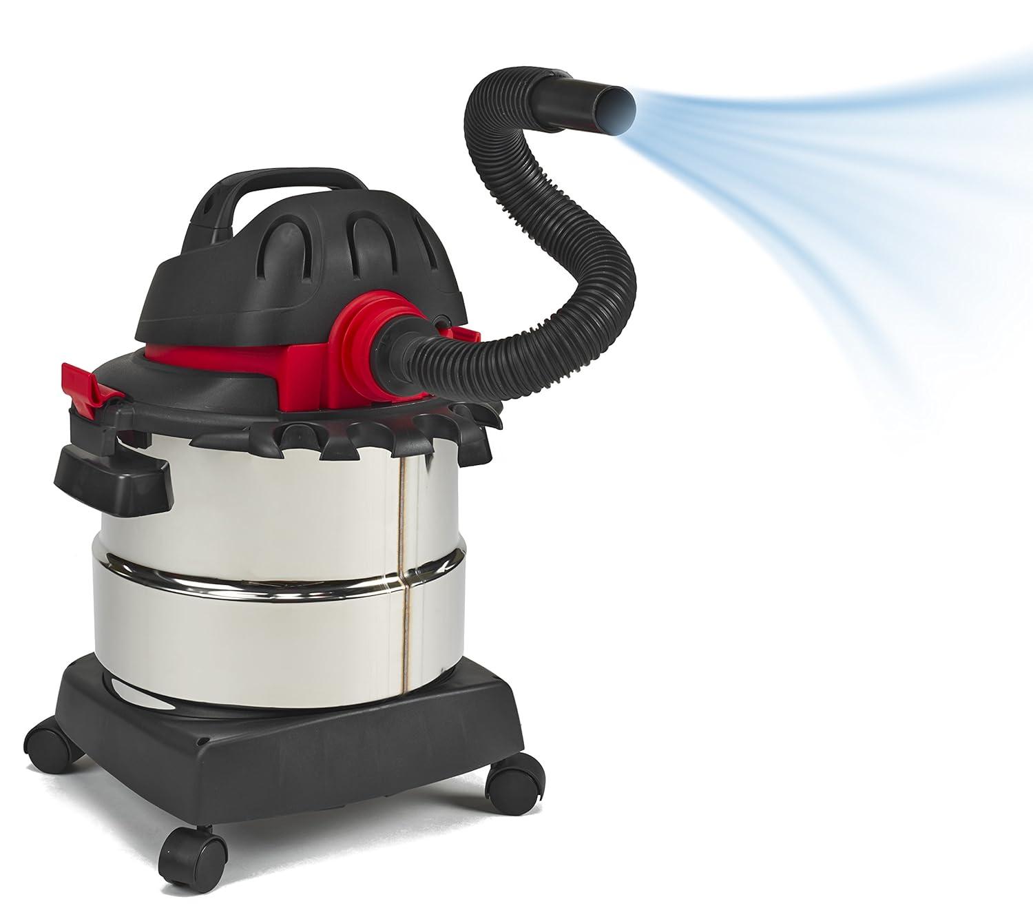 Shop-Vac 5989305 Wet/Dry Vacuum, 5 Gallon, 4.5 Peak HP Stainless Steel Vacuum, 1.25 Inch Diameter x 7 Foot Hose, 6 Ft Cord Length, Ideal for Jobsite, Garage, Car & Workshop