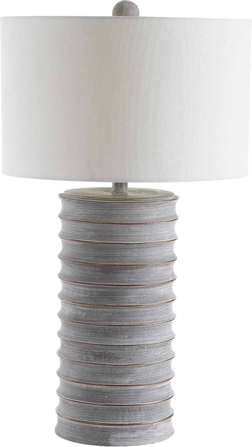 Classical Elegance White Wash Resin Table Lamp Set