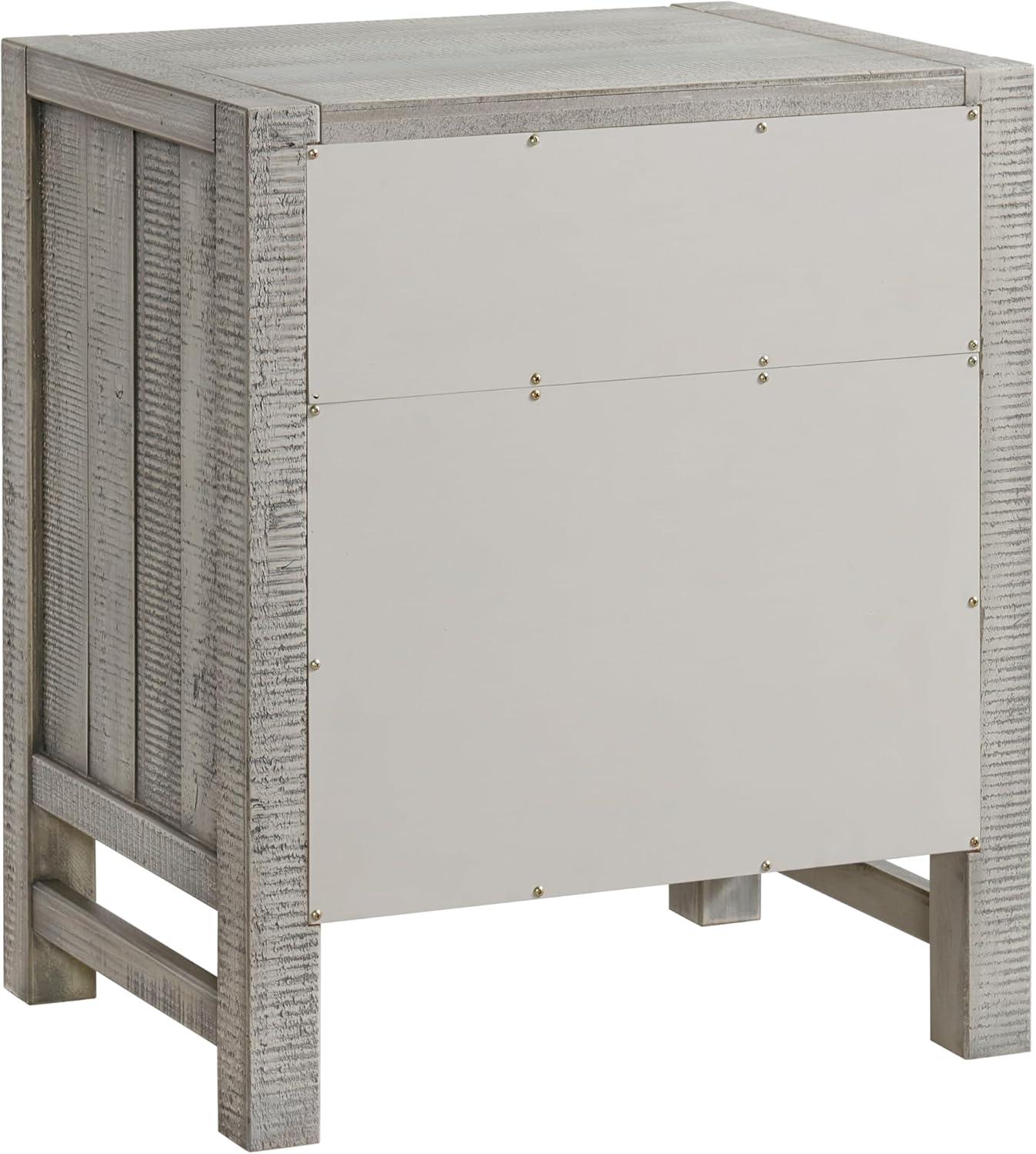 Windsor 2-Drawer Wood Nightstand for Kids Bedroom - Rustic Painted Finish, Metal Glides, Open Shelf Storage, Pine Wood Construction, 22 in. W x 17 in. D x 25 in. H, Distressed Look