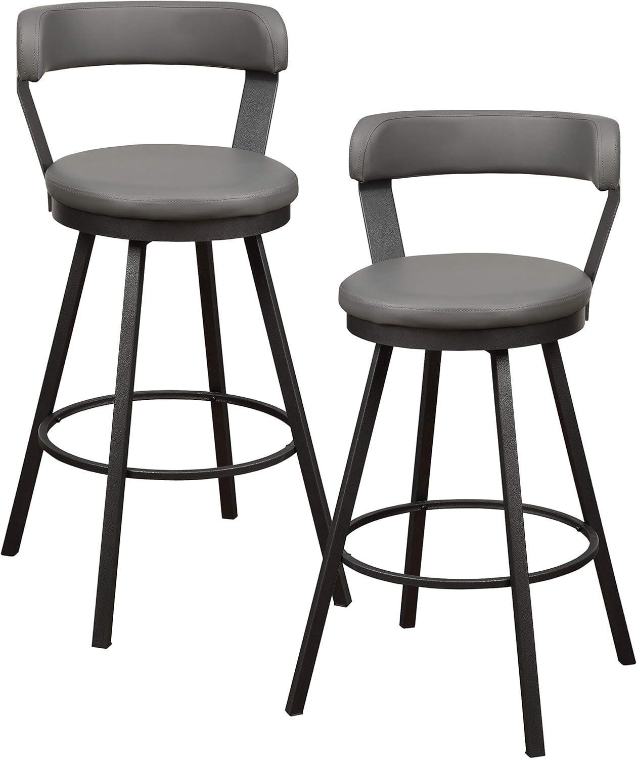 Lexicon Appert Metal Pub Height Swivel Stools in Dark Gray (Set of 2)