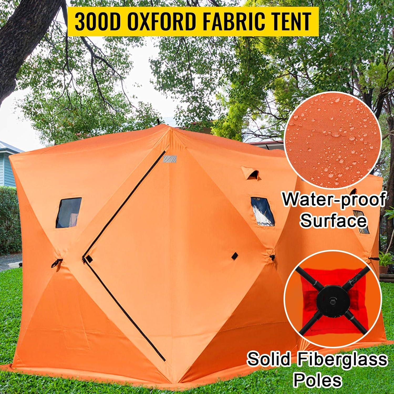 VEVOR 3-4 Person Ourdoor Portable Ice Shelter Pop-Up Ice Fishing Shanty Tent
