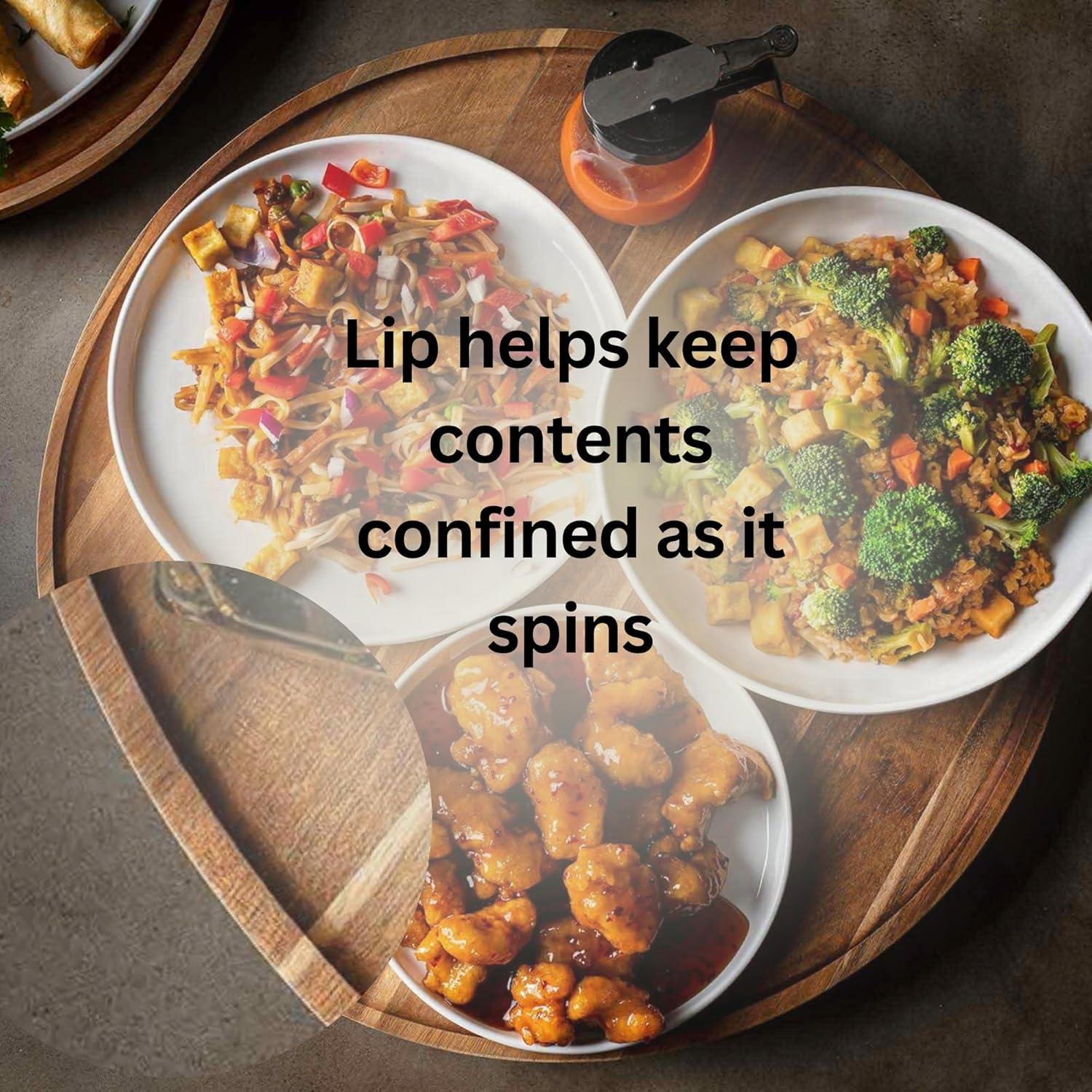 Acacia Wood Round Lazy Susan Food Display, 18" Brown