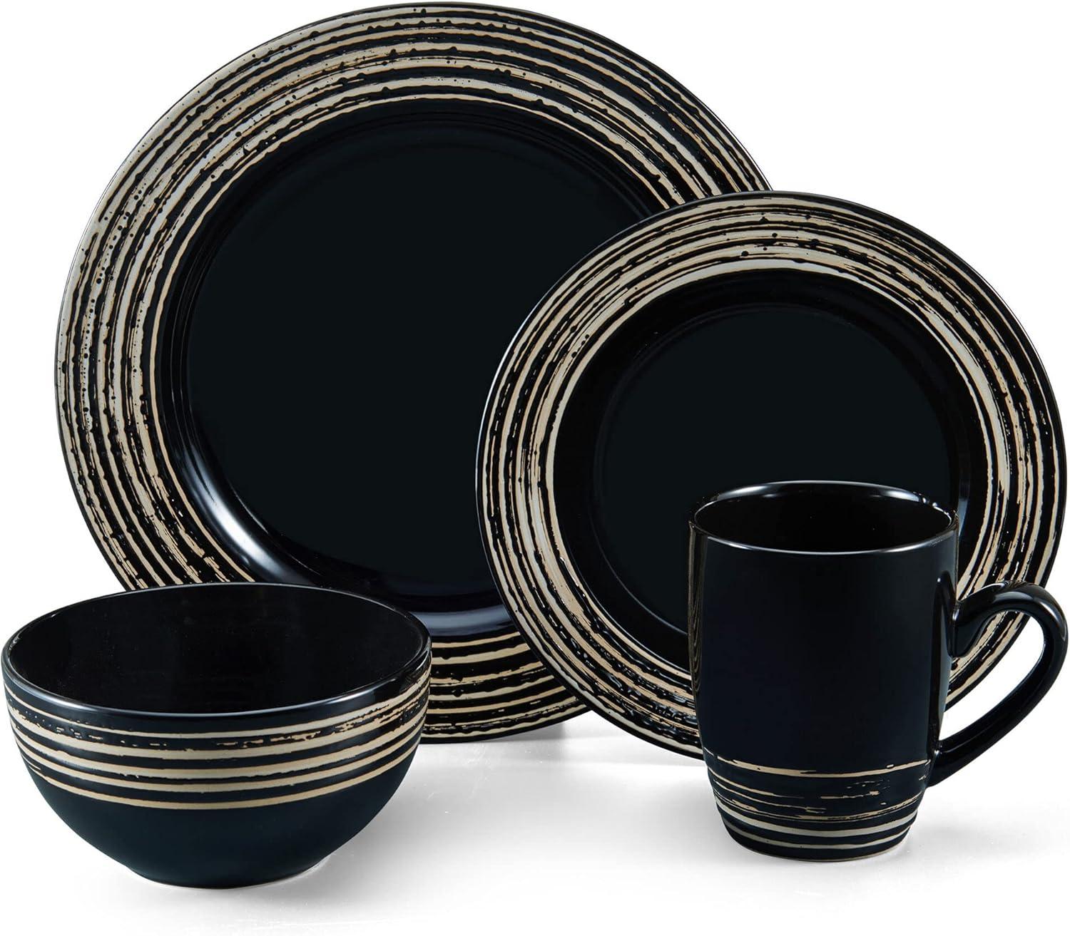 Pfaltzgraff® Bryson Black 16-Piece Dinnerware Set Stoneware