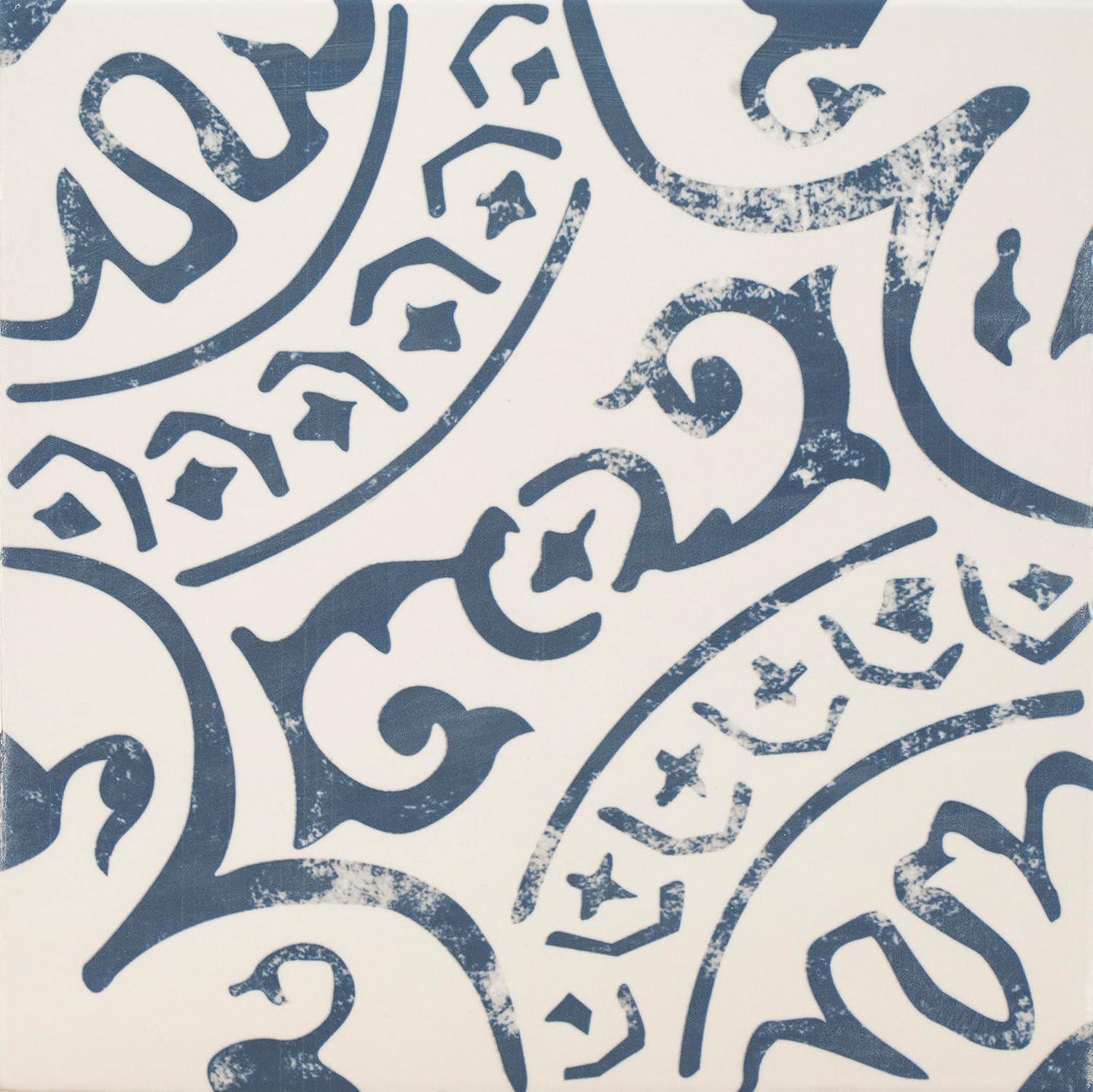 Ackland Amara 8" x 8" Encaustic Look Matte Porcelain Floor & Wall Tile