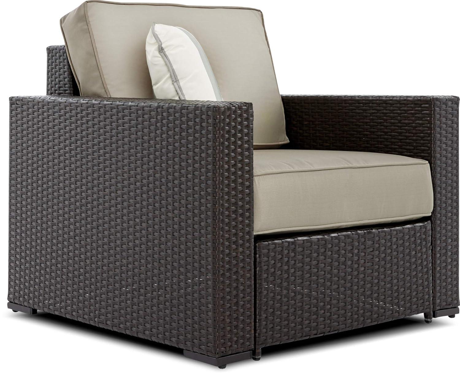 Serta Laguna Outdoor Patio Furniture Collection Arm Chair, Brown Wicker