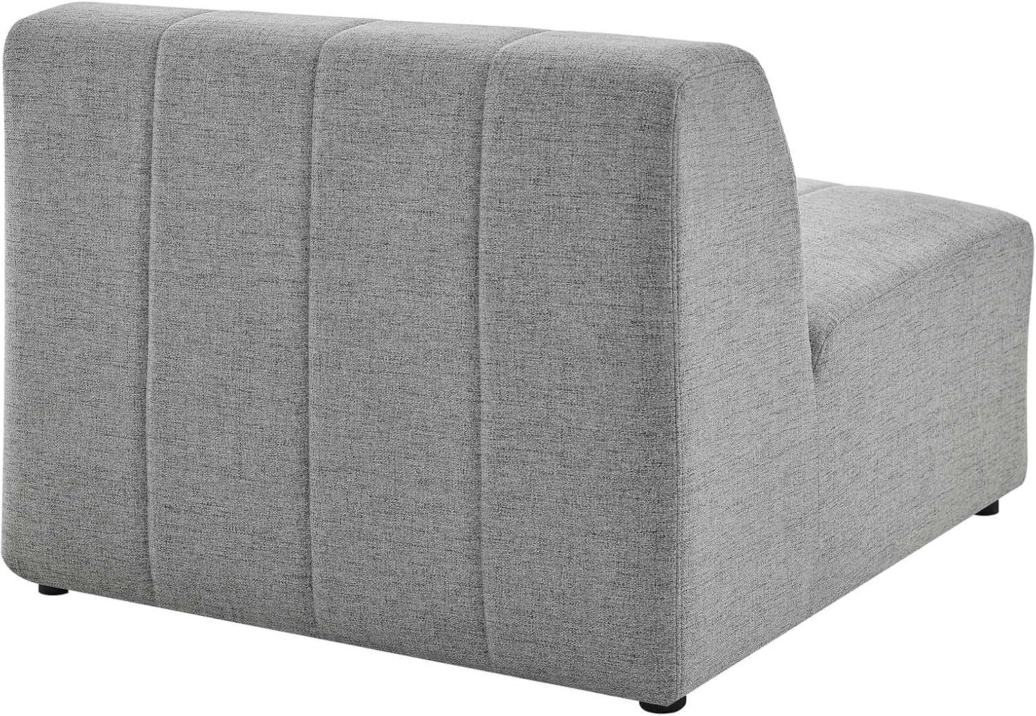 Modway Bartlett Polyester Fabric Upholstered Armless Chair in Light Gray