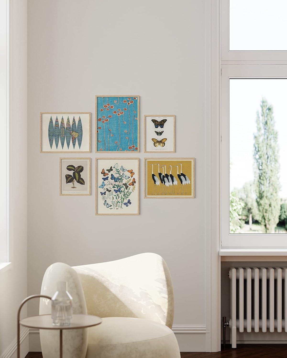 HAUS AND HUES Vintage Art Prints - Butterfly Posters for Room Aesthetic Vintage, Nature Posters, Botanical Vintage Posters, Cottagecore Poster, Wall Gallery Decor, Classic Art Poster (Unframed)