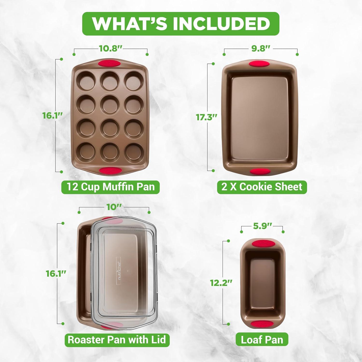 NutriChef NutriChef 6-Piece Deluxe Steel Nonstick Bakeware Set