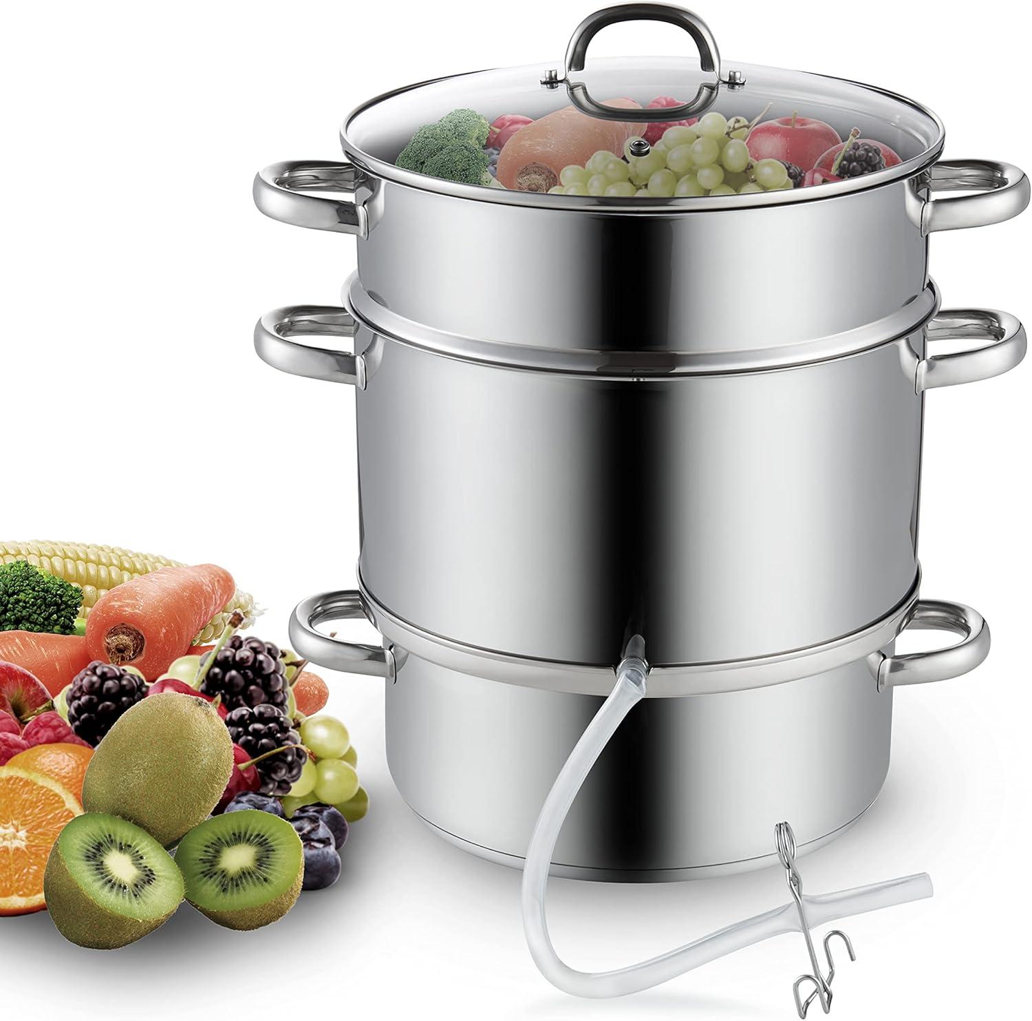 Cooks Standard Cooks Standard Canning Juice Steamer Extractor Fruit Vegetables, 11-Quart Stainless Steel Multipots