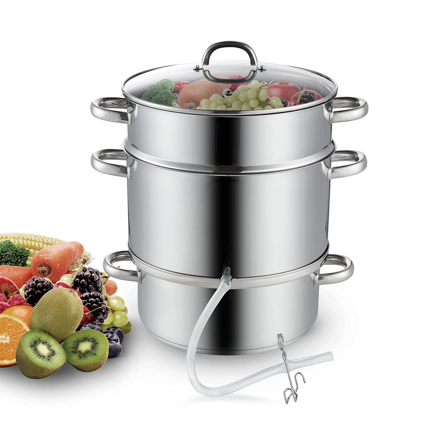 Cooks Standard Cooks Standard Canning Juice Steamer Extractor Fruit Vegetables, 11-Quart Stainless Steel Multipots