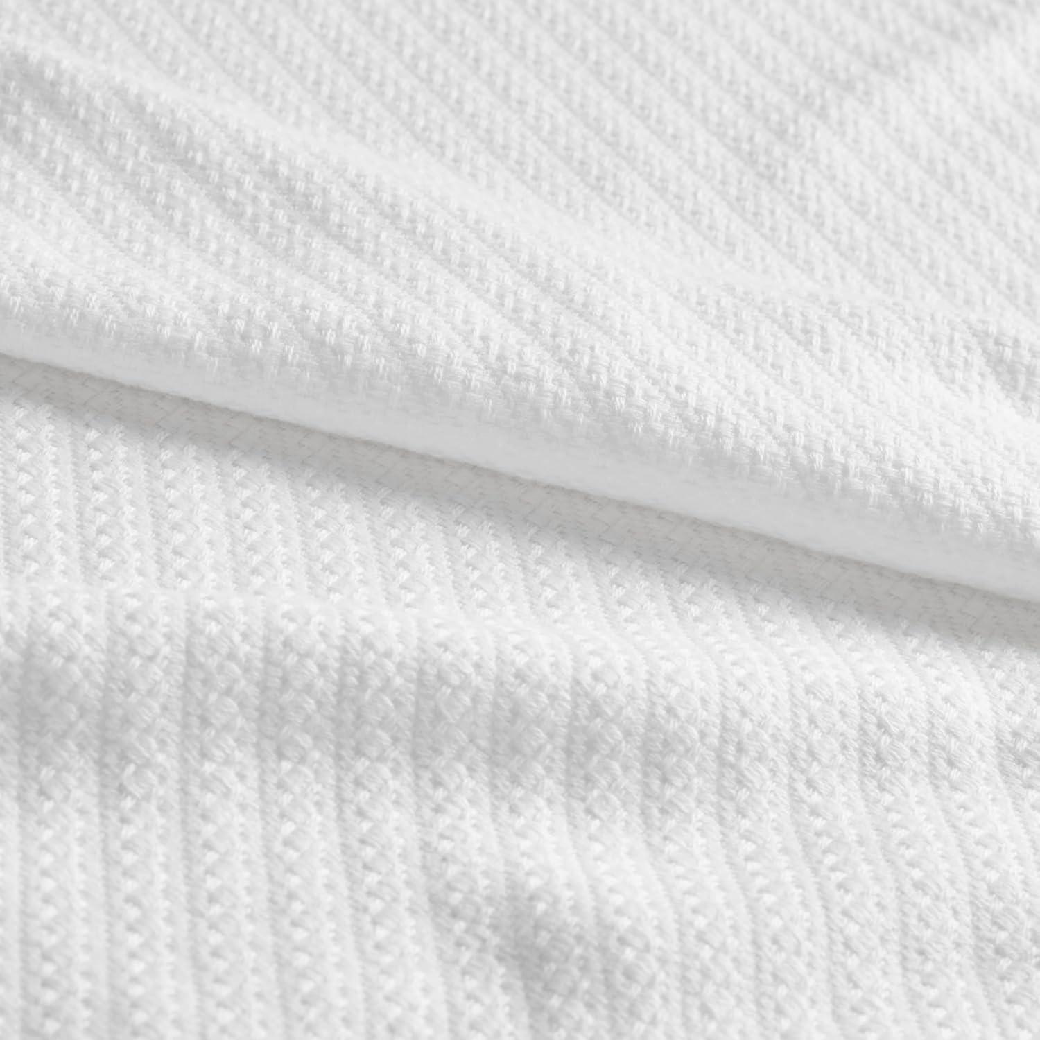 Madison Park Bed Blanket Liquid Cotton Twin White: Lightweight, Year-Round Comfort, OEKO-TEX Certified