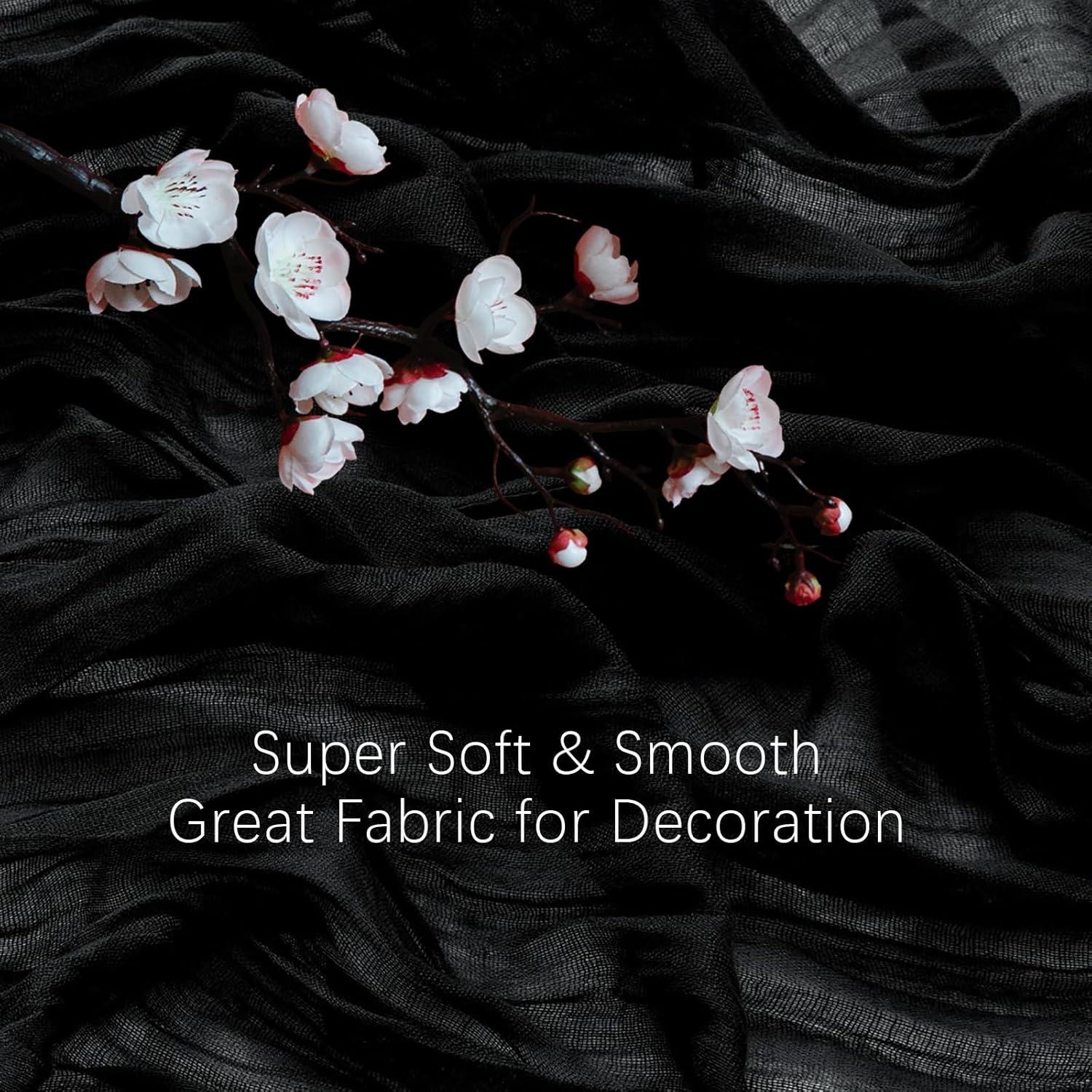 Mint Green Cheesecloth Table Runner 6 Pack 35" Boho Gauze Runner 120 inches Long Tablecloth Runner Rustic Sheer Fabric Bulk for Baby Shower Wedding Bridal Birthday Party Table Decorations