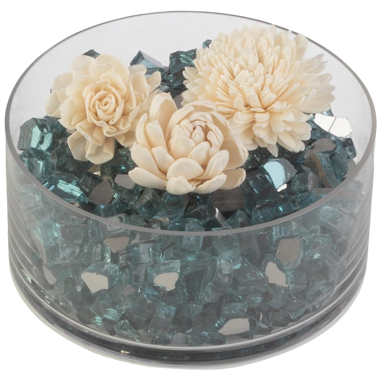 Pure Garden 10lbs Fire Pit Glass - 1/2-Inch Crushed Glass Rocks for Fireplaces, Landscape, Aquariums, or Vases