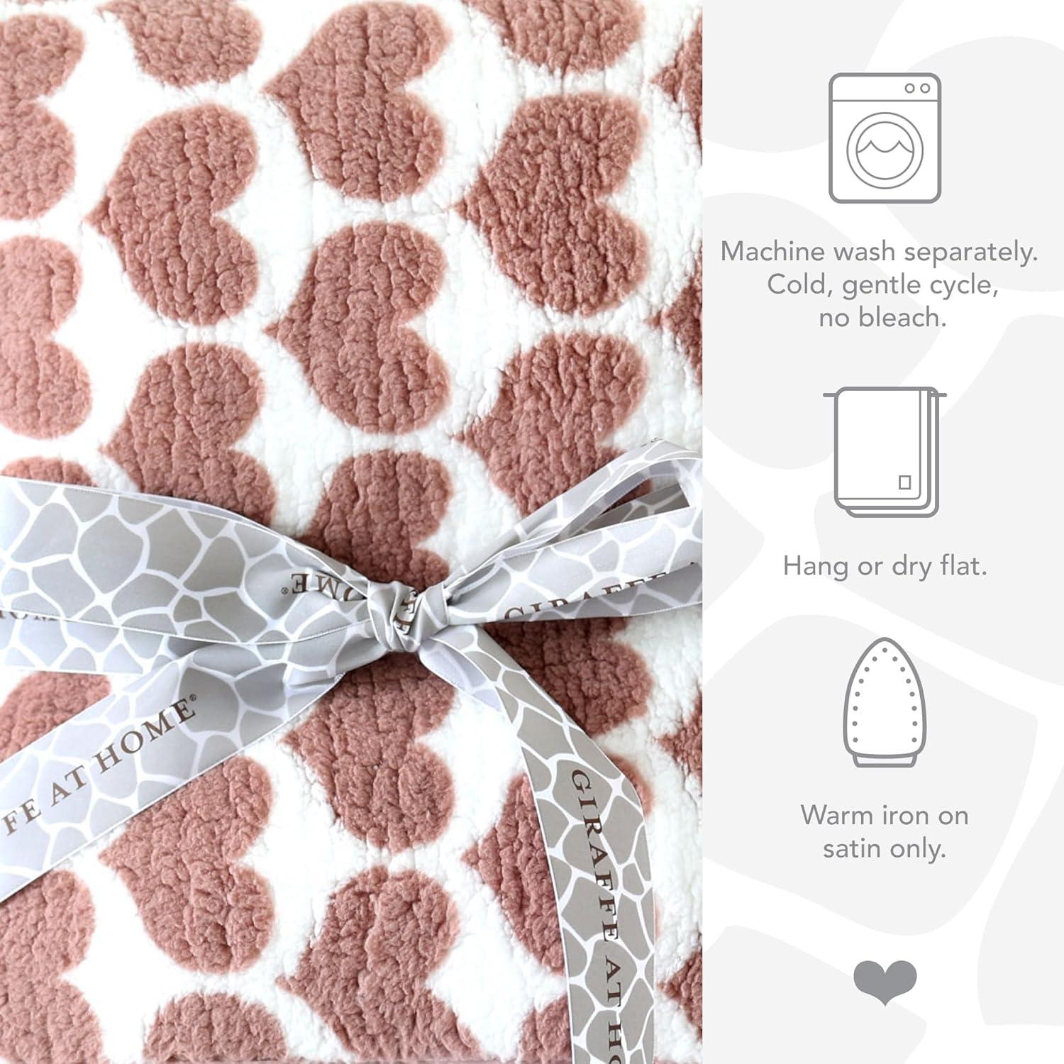 Dusty Pink and White Faux Fur Toddler Throw Blanket