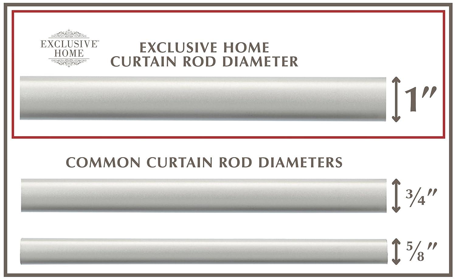 Exclusive Home 66"-120" Ogee Curtain Rod - Matte Silver
