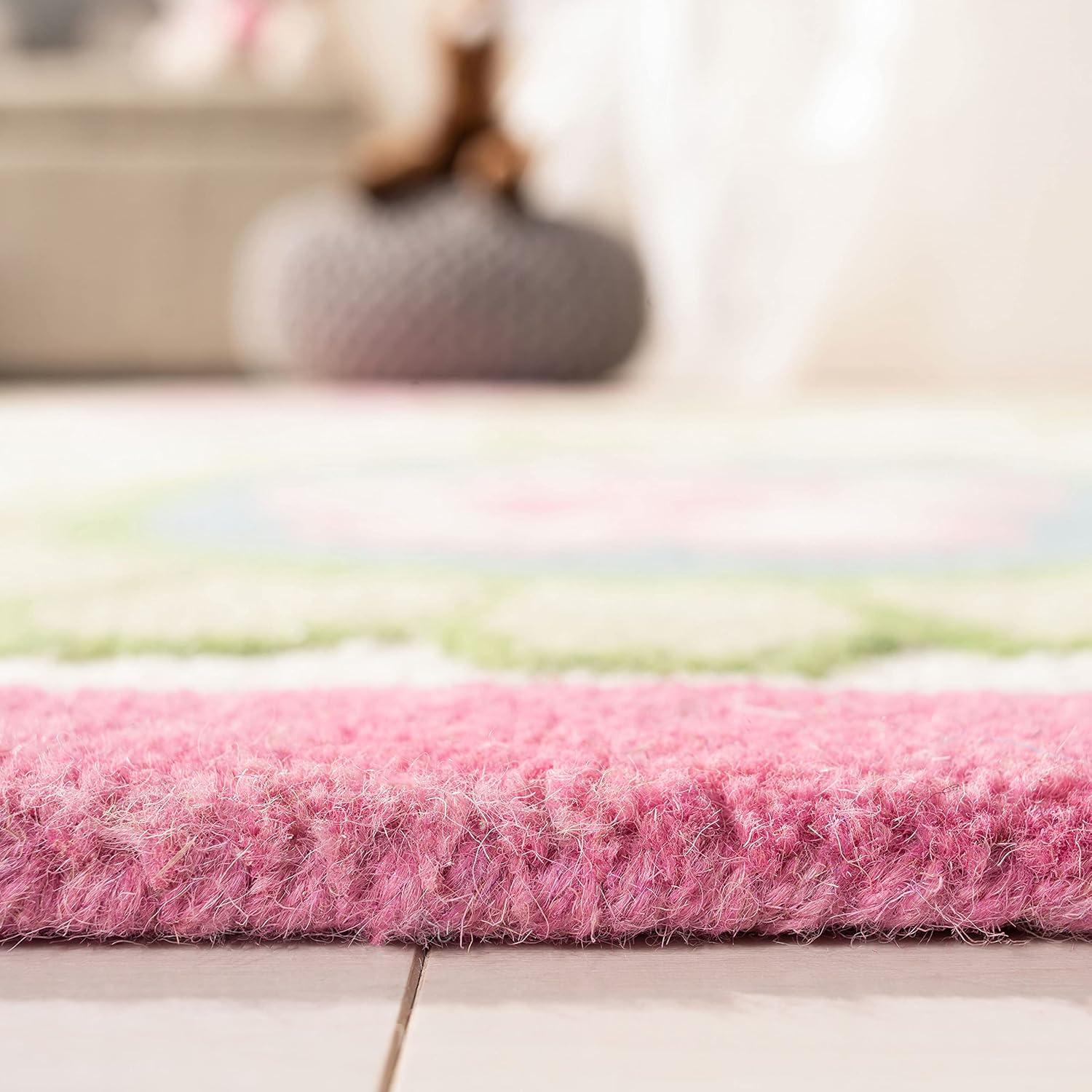 SAFAVIEH Kids Collection SFK351A Handmade Ivory/Pink Rug