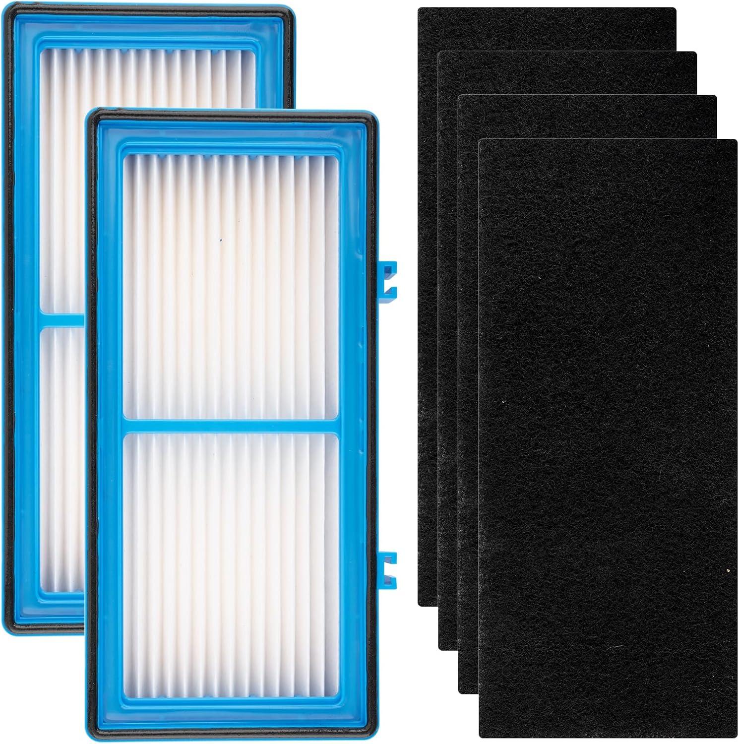 2 HEPA Filters + 4 Carbon Booster Filters HAPF30AT Filter and High Density Carbon Filter For Holmes Air Purifier HAP9422