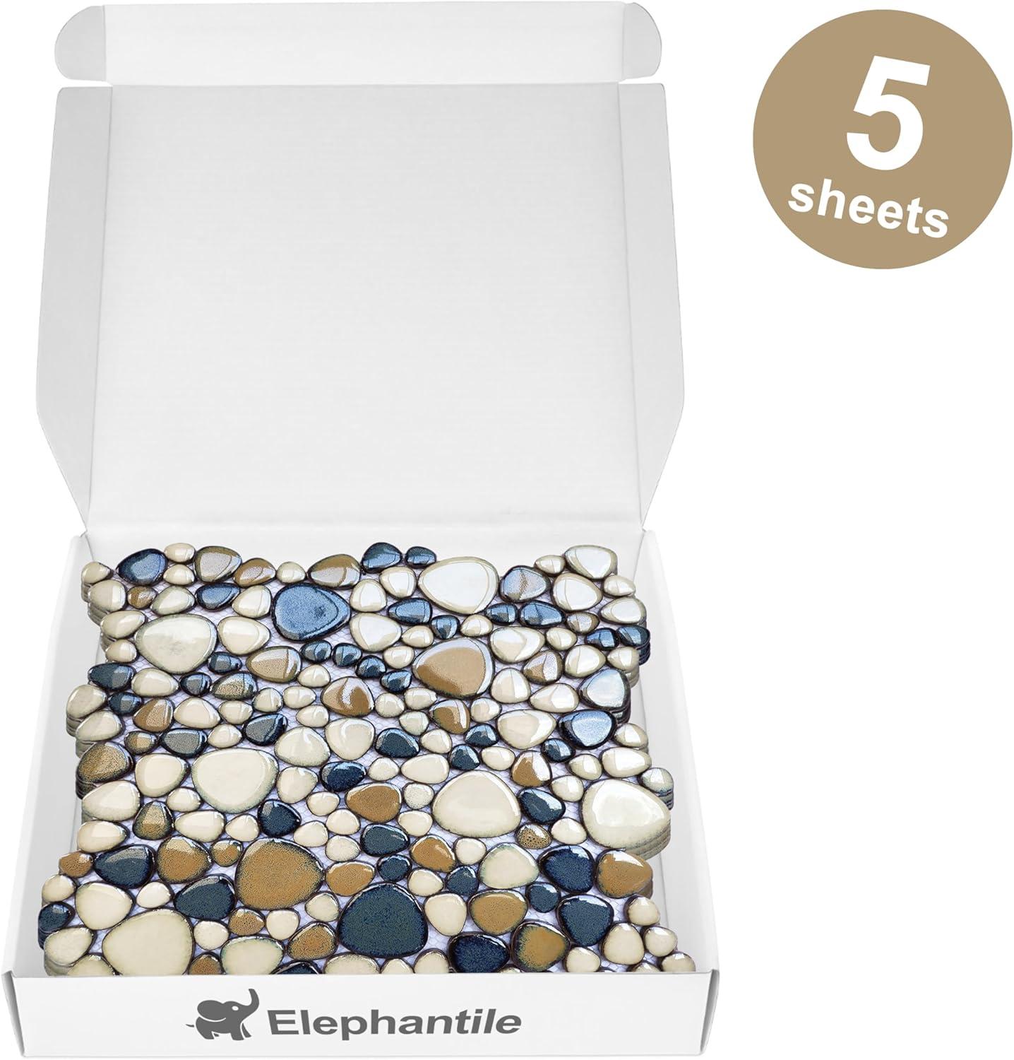 Blue Porcelain Pebbles / Rocks Wall & Floor Tile