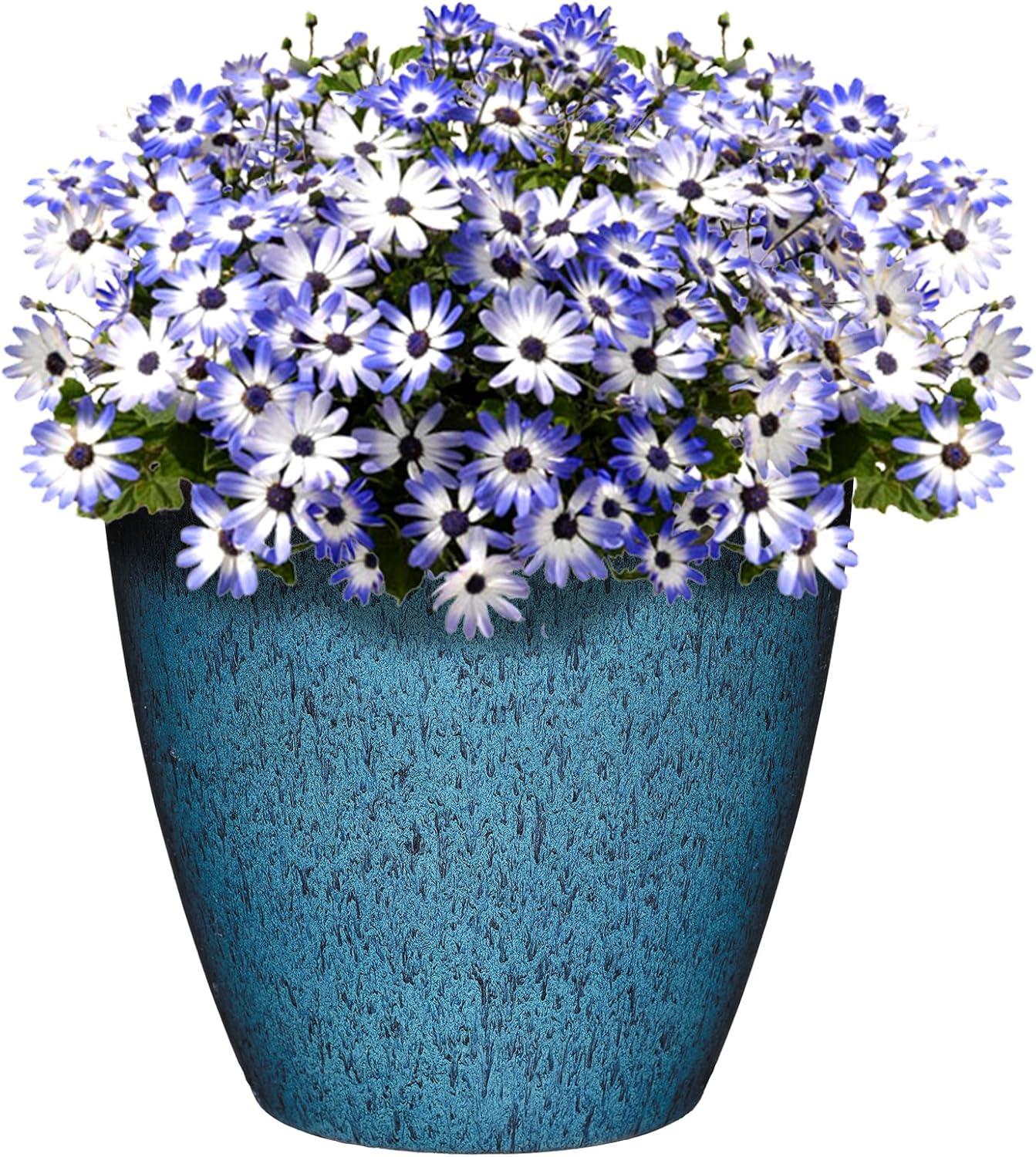 Indigo 8" Round Resin Indoor/Outdoor Planter