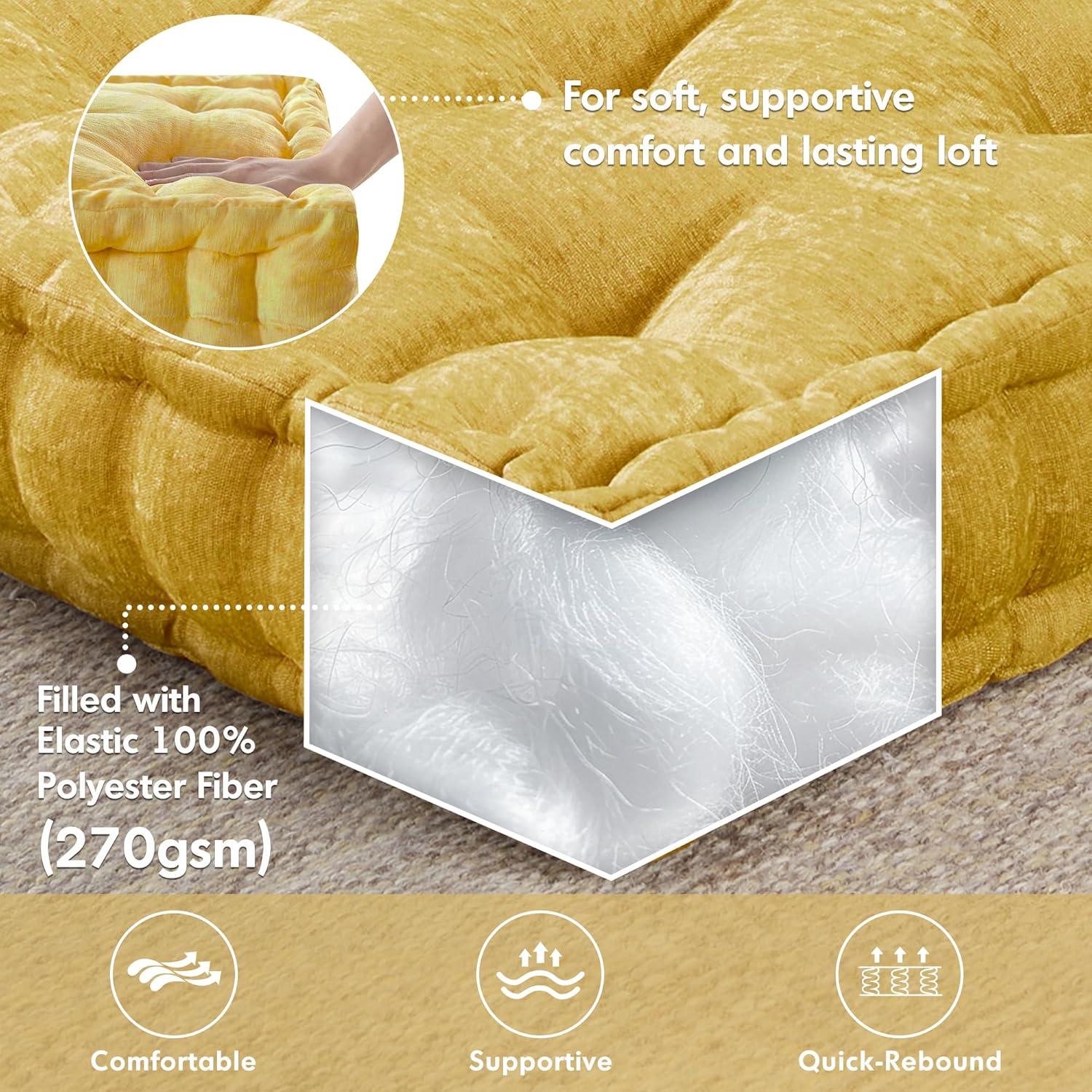 Intelligent Design Azza Poly Chenille Square Floor Pillow Cushion