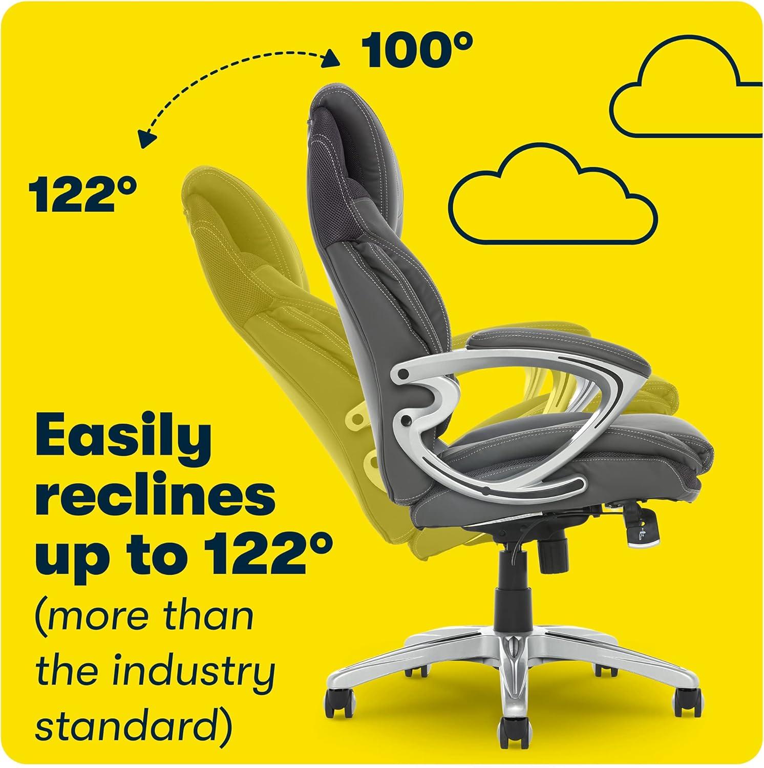 Serta Bryce Executive Office Chair with Patented AIR Lumbar Technology and Layered Body Pillows