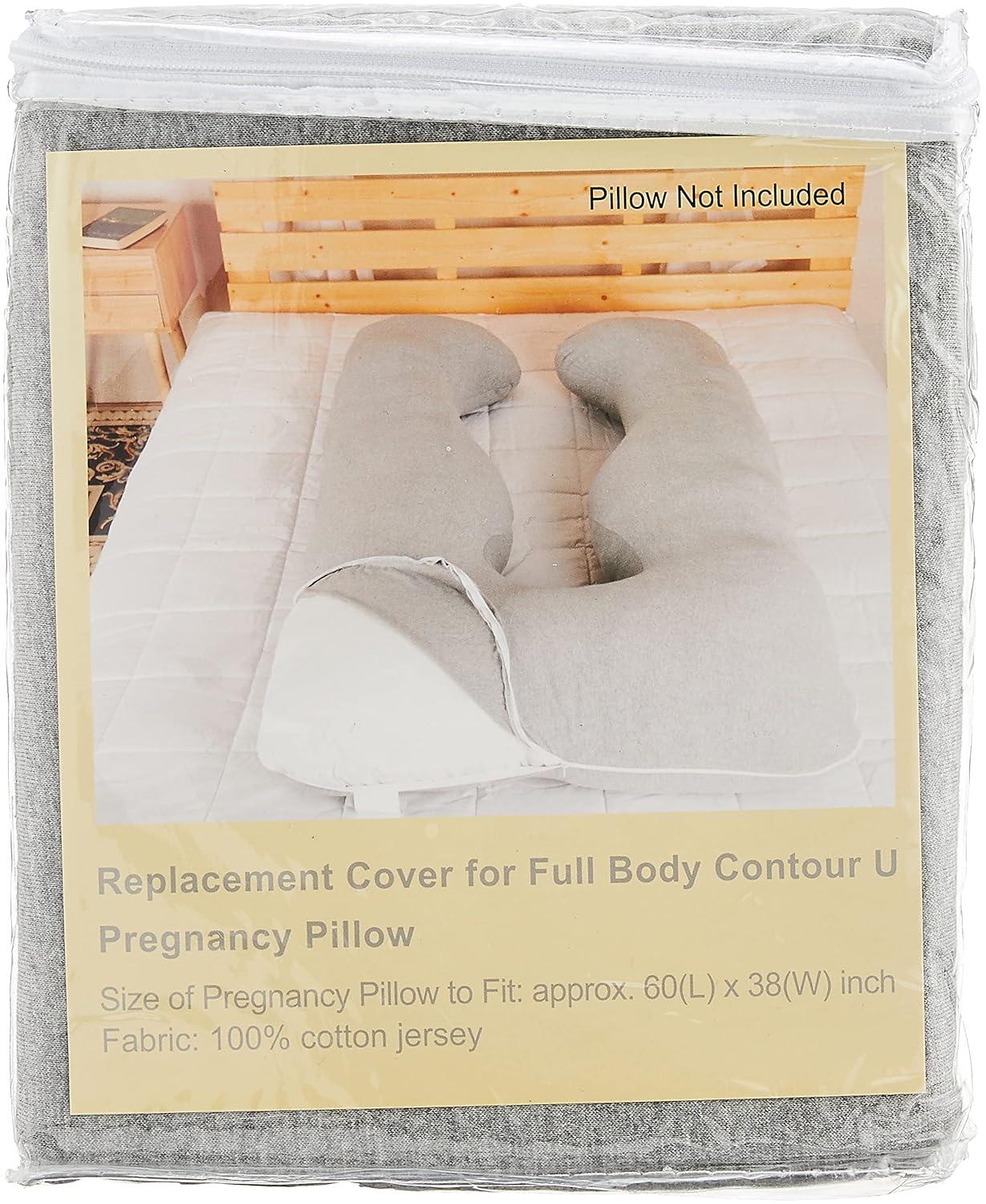 Lavish Home U-Shaped Cotton Full Body and Maternity Pillow Cover for Adult (Gray)