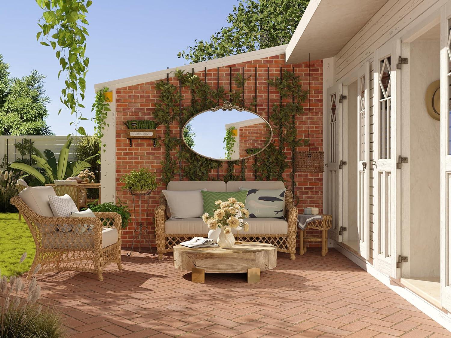 Kate & Laurel All Things Decor 24"x36" Arendahl Traditional Vertical Oval Wall Mirror Antique Gold: Ornate, No Assembly Required