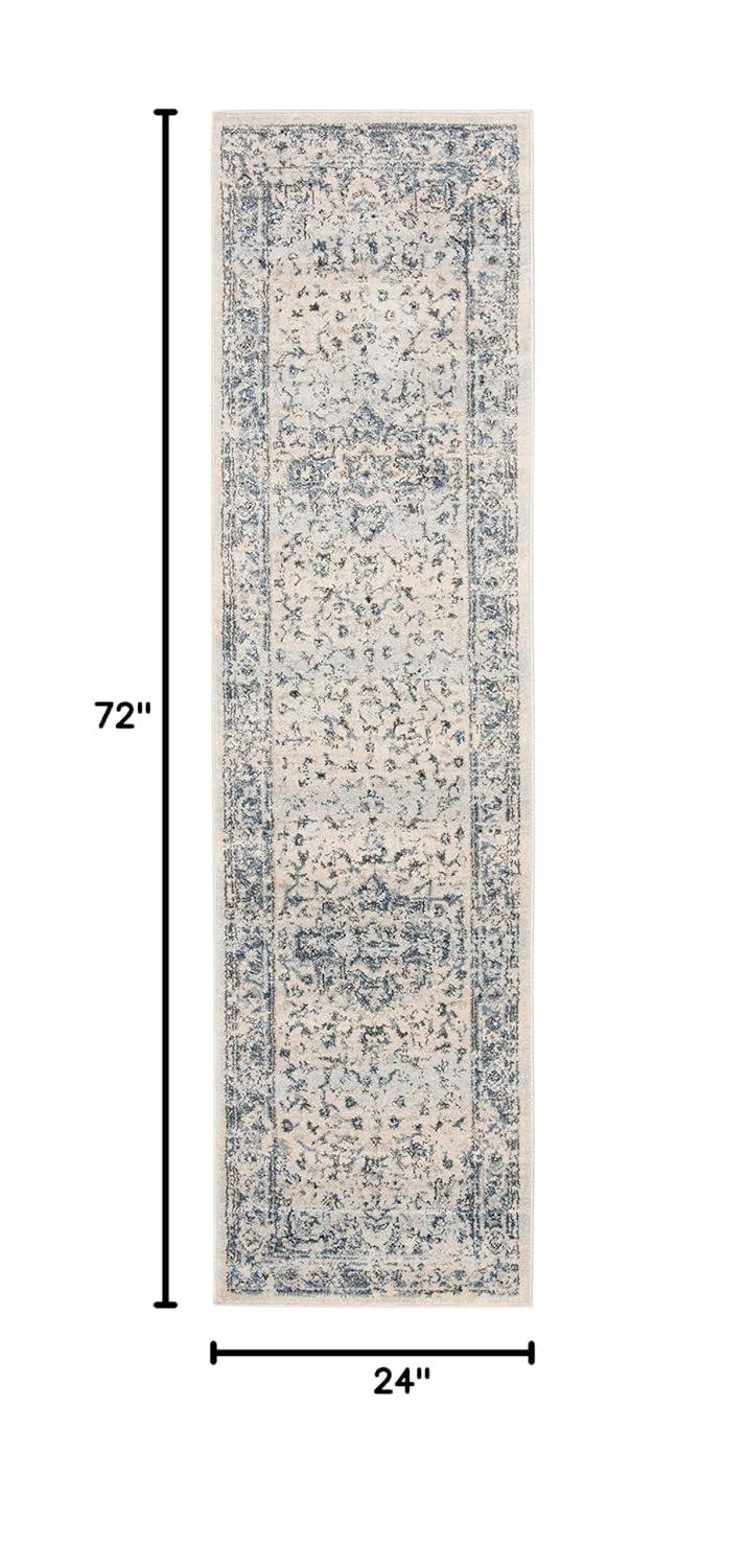 Charleston CHL411 Loomed Indoor Runner Rug - Ivory/Navy - 2'x6' - Safavieh