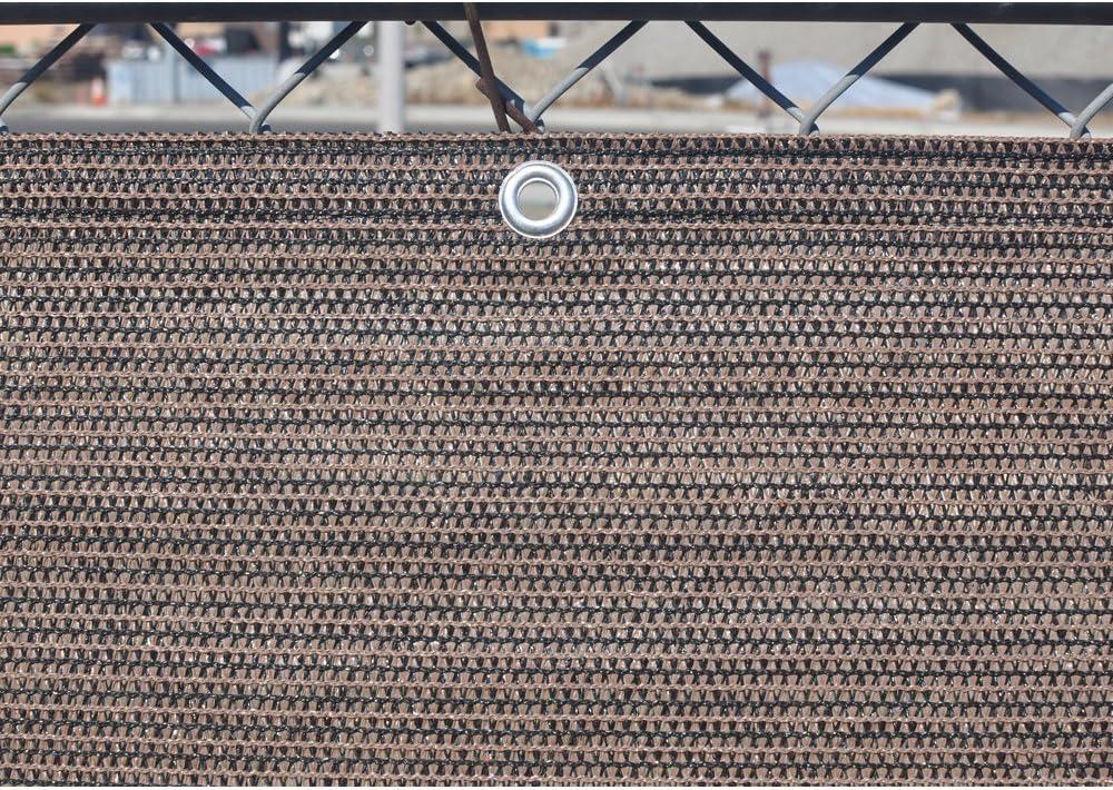 Alion Home Elegant Privacy Screen Windscreen Mesh for Balcony, Backyard, Deck, Patio, Fence, Pool, Porch, Railing - Brown/Mocha (3' x 3')
